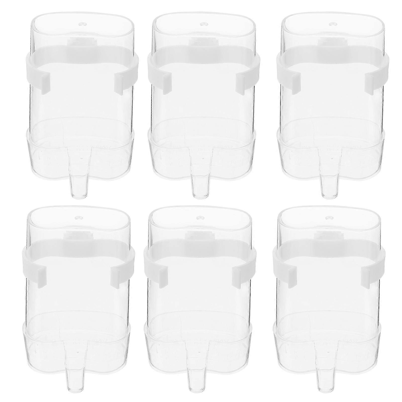 Bird Cage Water Feeder Set Automatic Refilling Splash-Proof Pvc 6Pcs