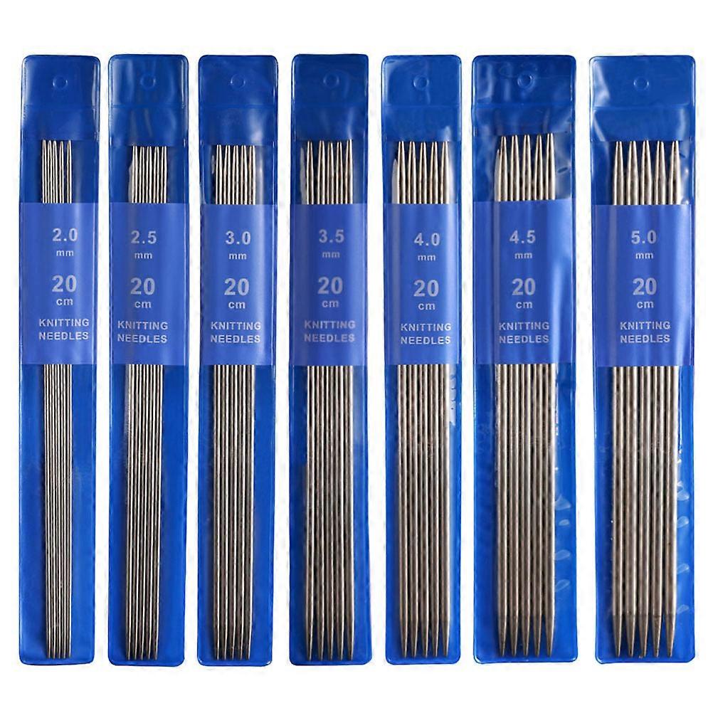Double Pointed Straight Needle Metal Knitting Needles Professionals 35Pcs