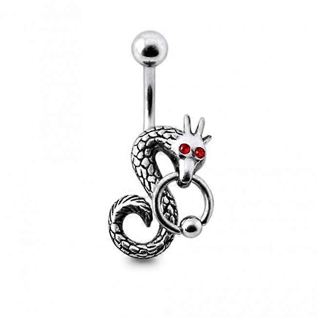 Silver Dragon Navel Ring