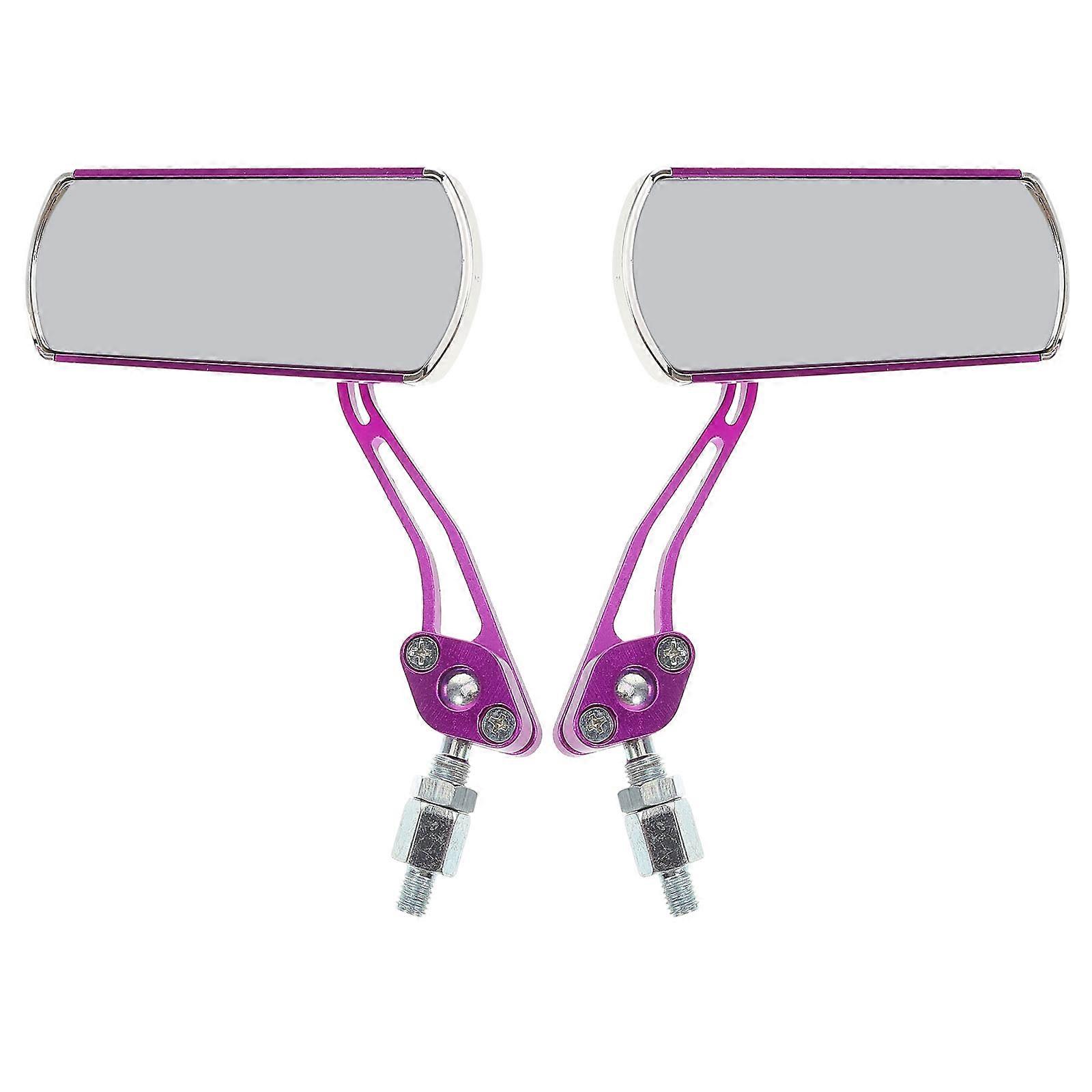 Scooter Mirrors For Handlebars Round Shape Bicycle Rearview Mirrors With Clear Visibility Angle Adjustability Purple 2Pack
