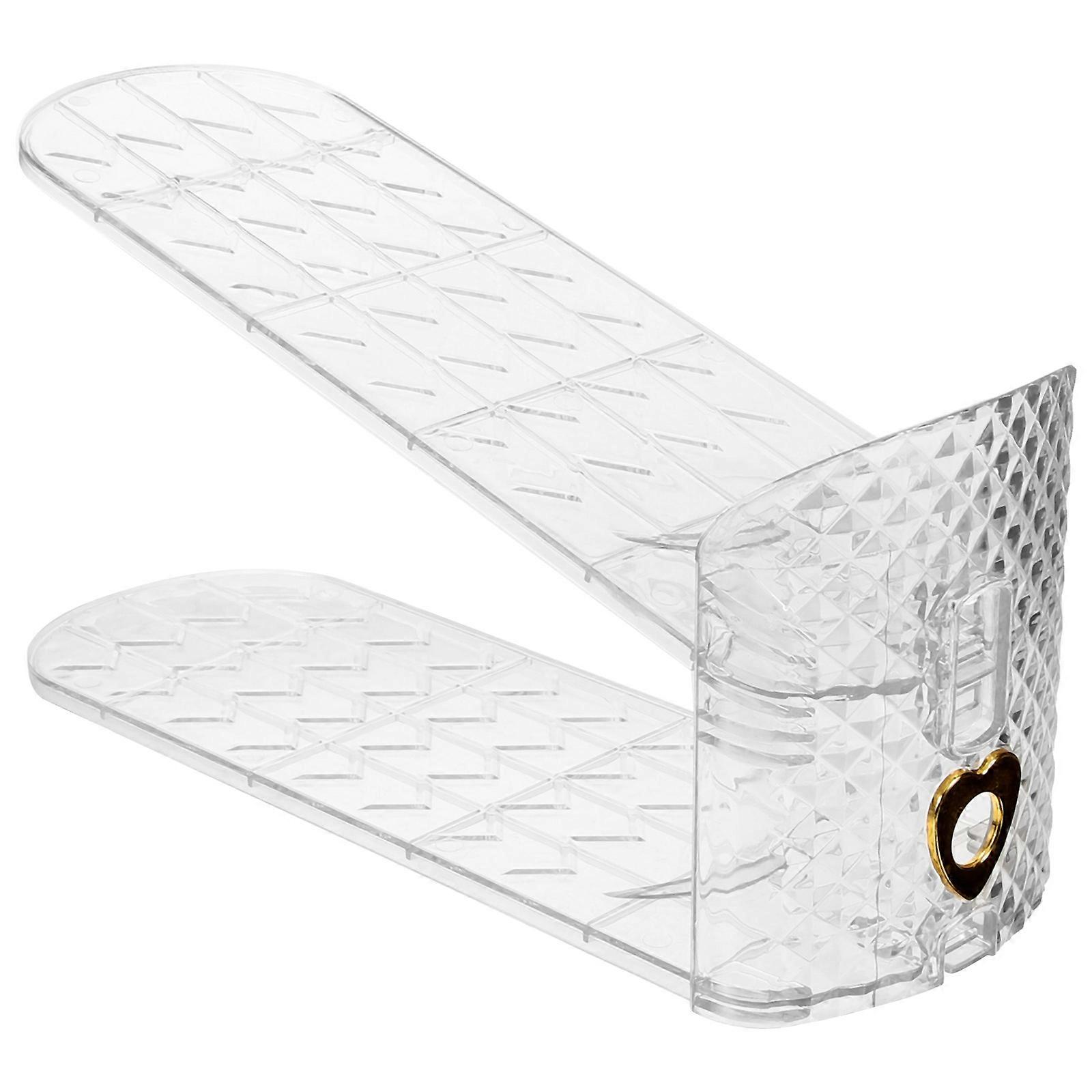 Shoe Storage Organizer Rack with Slip Design, Compact Space Saving Transparent Rack for Home Slipper Storage