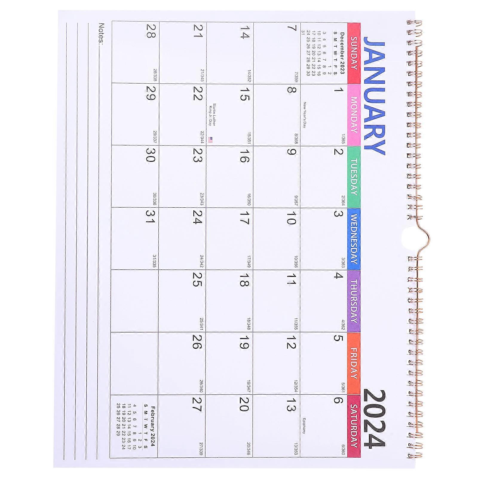 Room Hanging Calendar Appointment Noting Wall Calendar Rectangular Paper 14.93X11.99X0.59in 1Pcs