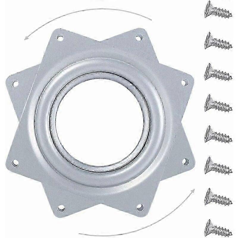 Turntable Turntable Swivel Plate Rotating Platform 360 Degree Rotating Square with Steel Ball Bearings for Kitchen Cabinet Counter Pantry (4 Inch)