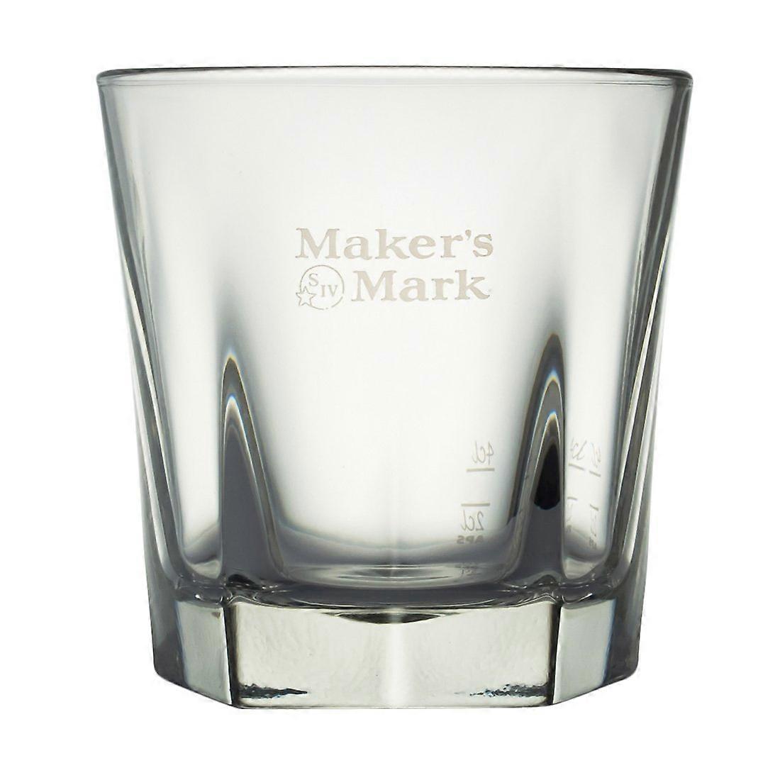 Libbey Inverness Whisky Tumbler 370 ml Glass with Maker's Mark Branding, Clear Drinking Glass, Barware Set