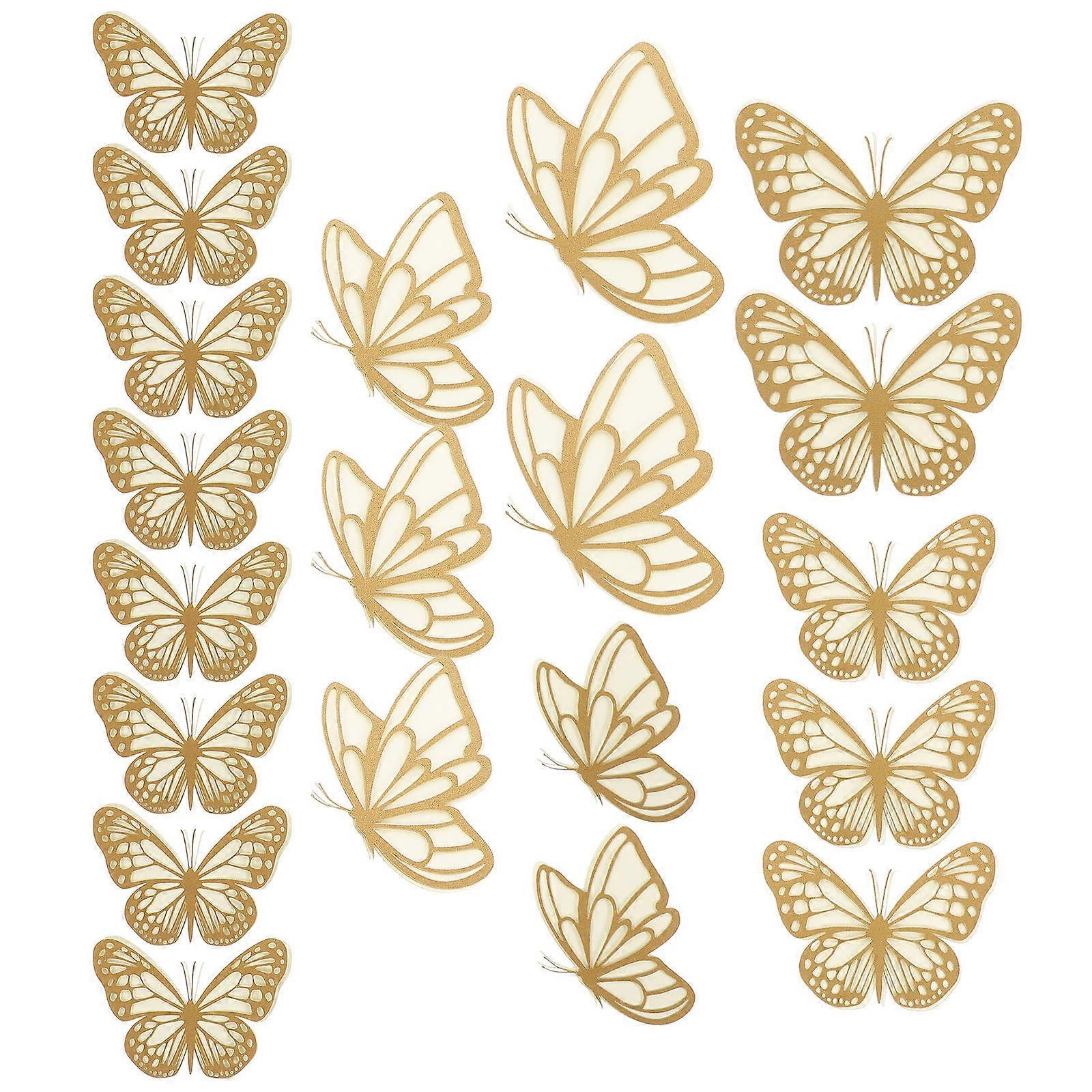 Butterfly Decoration 20Pcs 3D Butterflies Wall Decors Decoration Golden