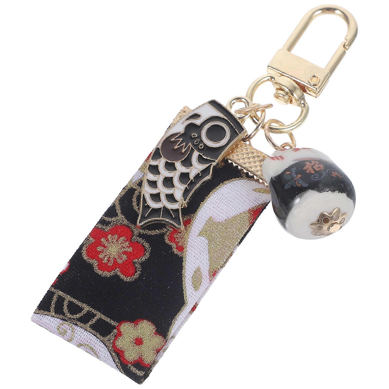 Ceramic Fortune Cat Keyring Elegant Cat Shape Key Chain Multi Color 8.50X2.50X2.50CM Decorative 1Pcs