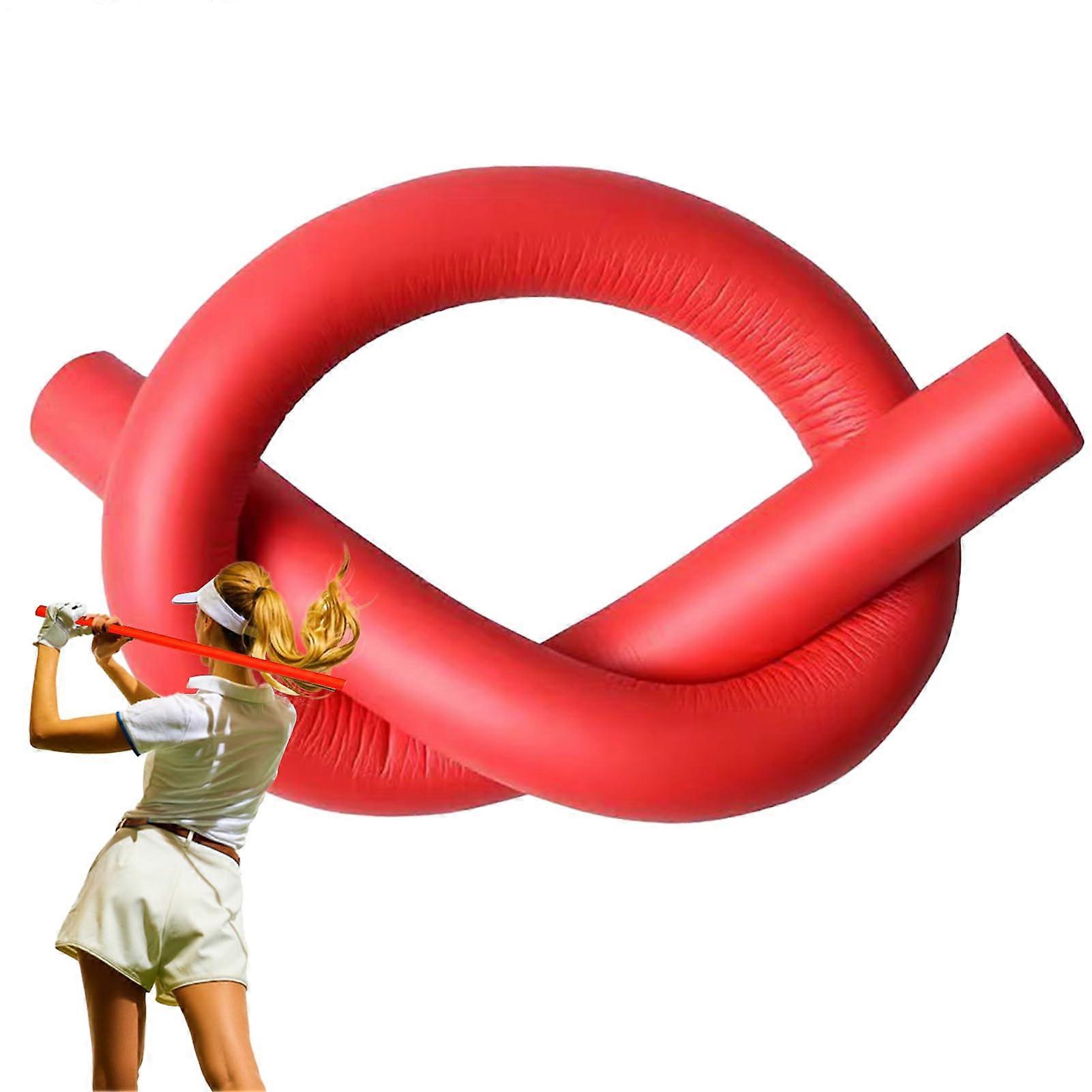 Swing Aid - Portable Golf Training Aid for Backyard and Garage Practice - Adjustable Posture Corrector in Red