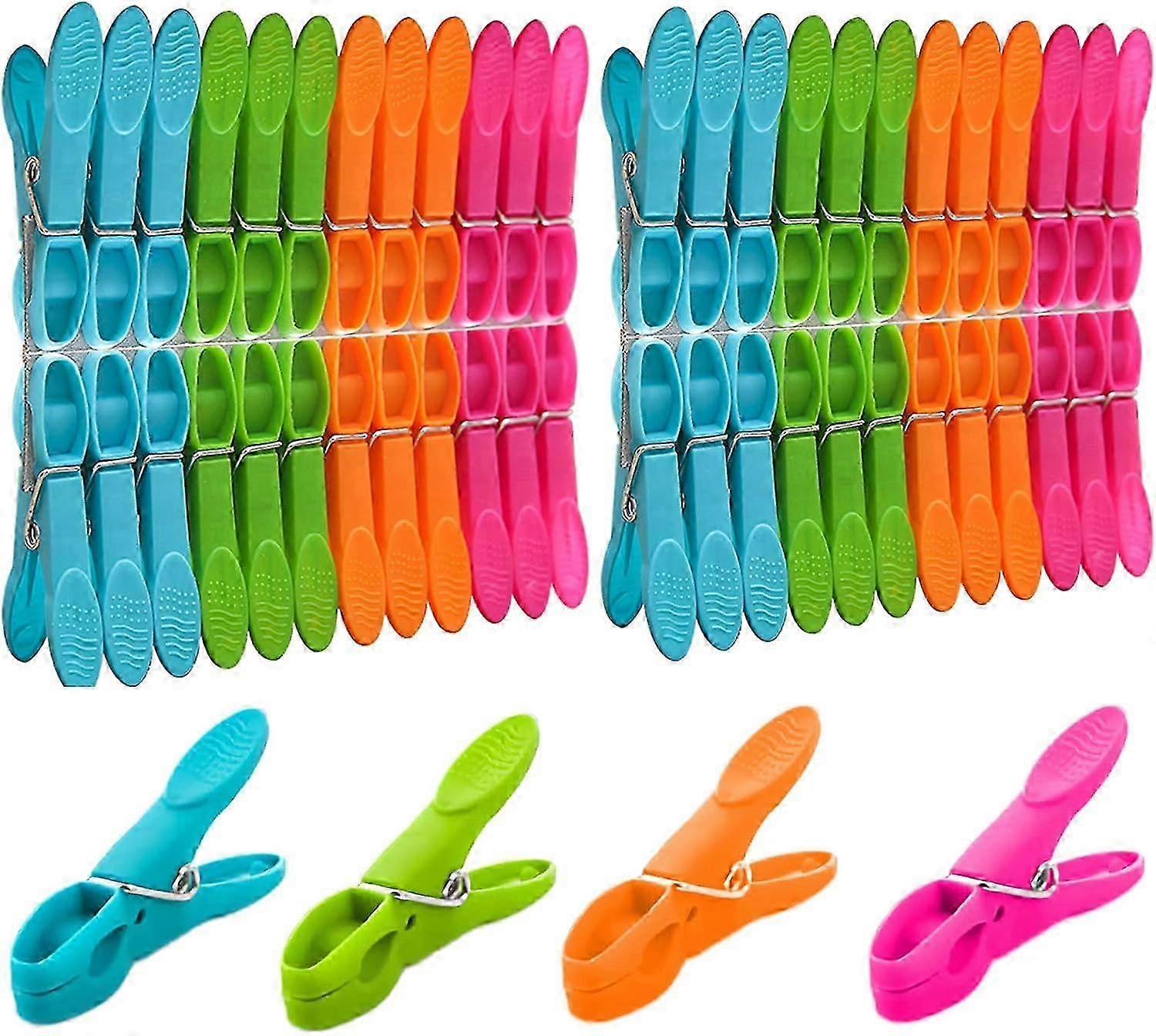 48 Pcs Plastic Clothes Clips 4 Colours