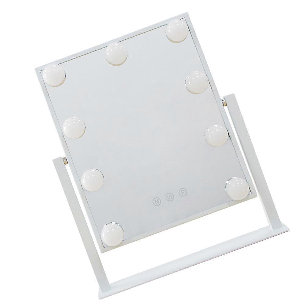 Led Make Up Mirror Desktop Makeup Assistance High Reflectivity Metal Square 1Pack