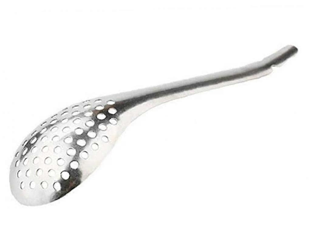 Stainless Steel Caviar Spoon, Molecular Slotted Kitchen Spoon, 7-Inch, Durable Cooking Tool for Appetizers and Desserts