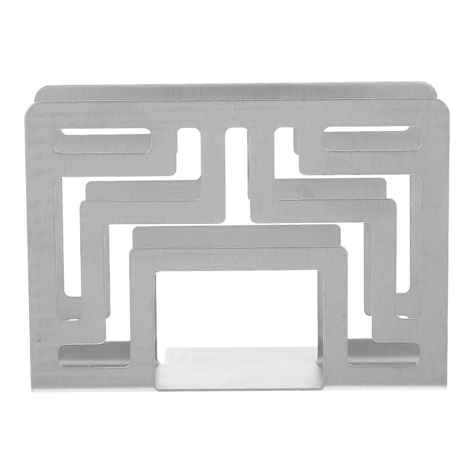 Napkin Holder Dining Table Tissue Storage Stand-up Design Silver 12.10X8.50X3.70CM Stainless Steel 1Pack