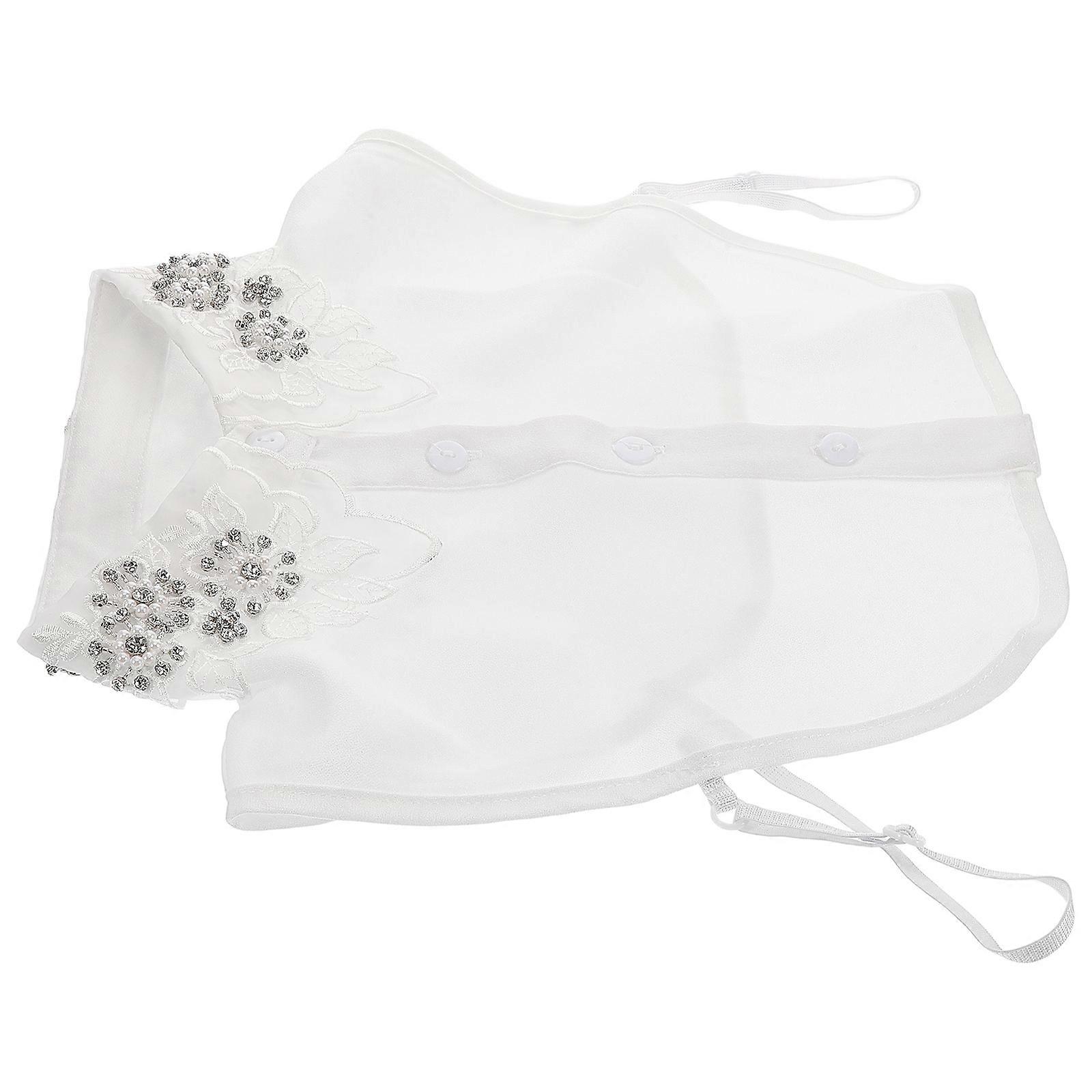 Faux Collar Women Stylish Detachable Fake Collar Half Shirt Blouse For Women Girls Elegant Outfit Enhancer White 1Set