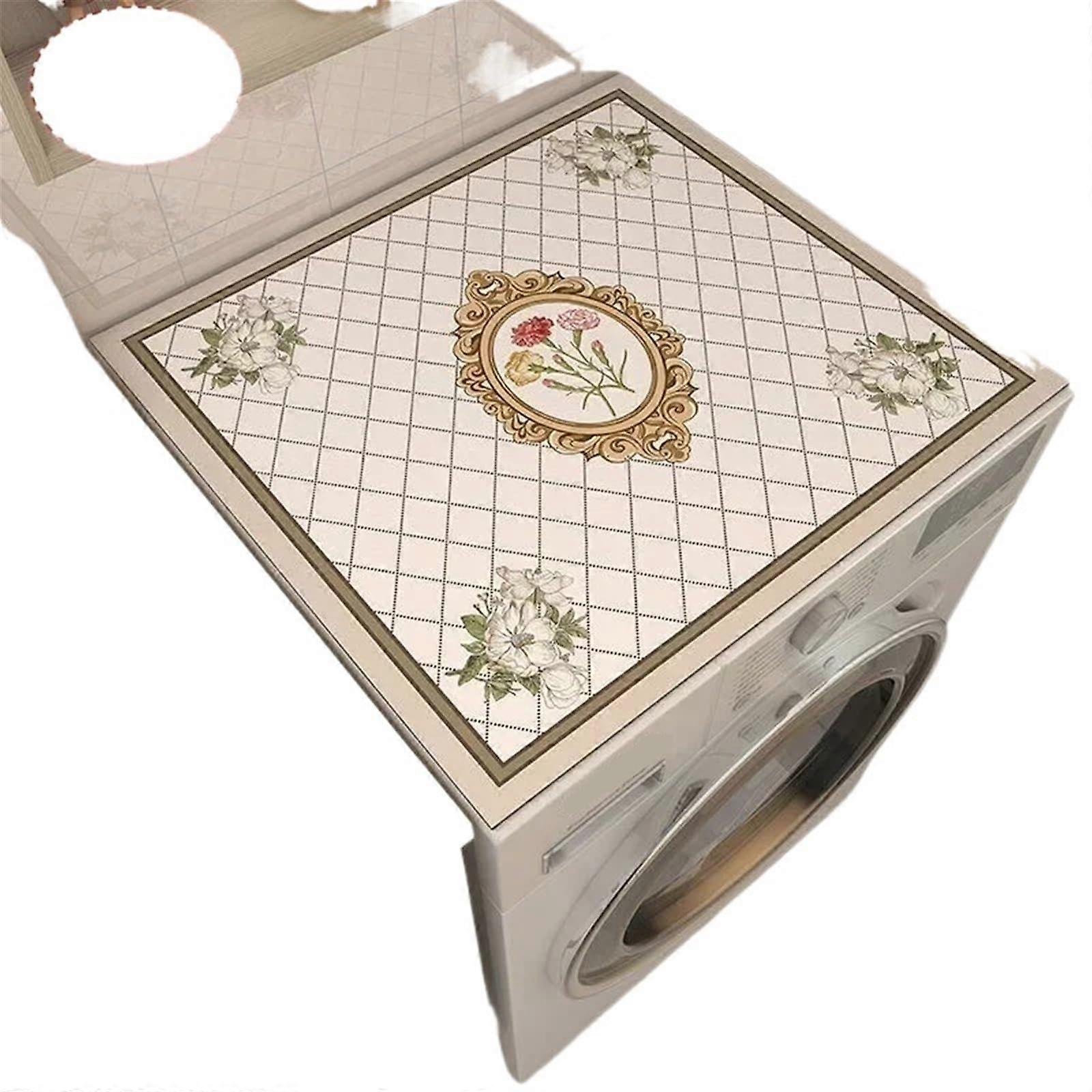 Washing Machine Dust Cover Printed Size M 40x60 cm Compatible With Refrigerator Microwave Home Use Absorbent Floor Mat