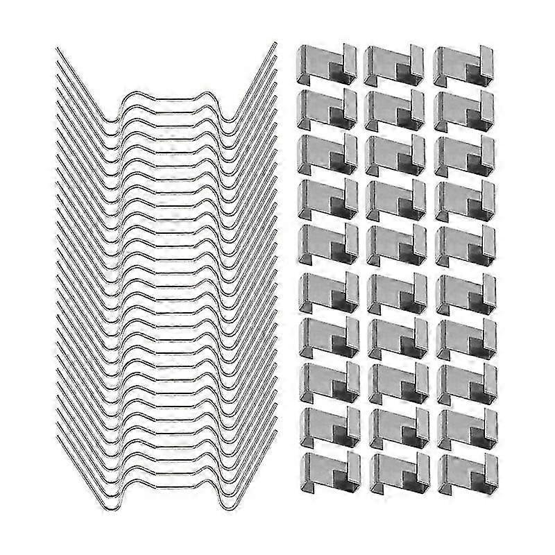 Drivhusklemmer for glass - 100 stk vindusrutefester i rustfritt stål (50 sett)