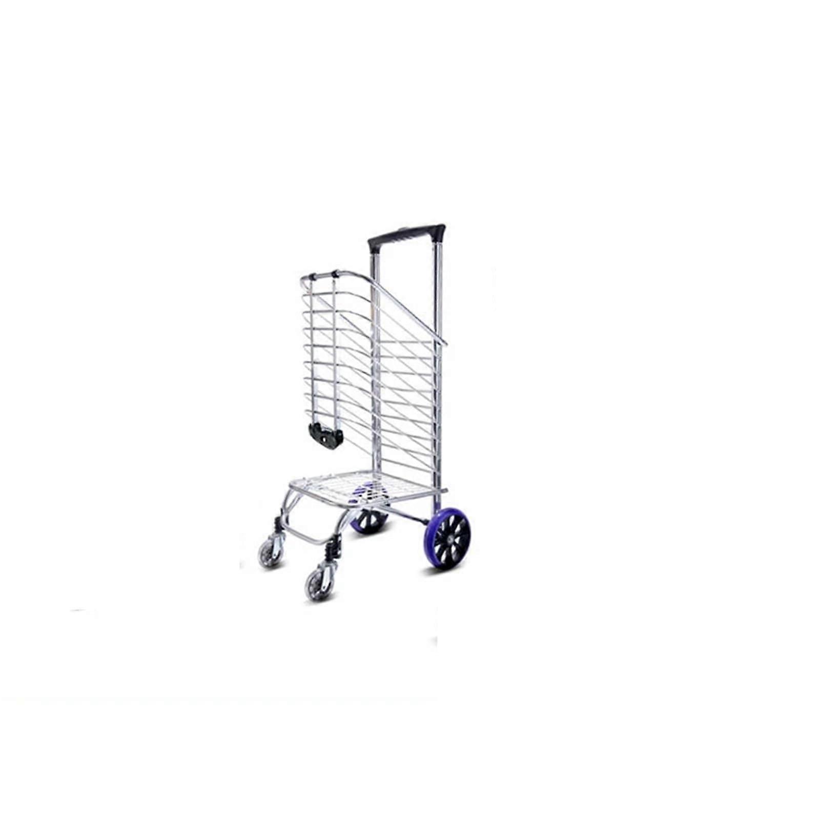 Transport Trolley - Foldable Insulated Shopping Trolley with 4 Wheels, Lightweight Hand-Drawn Portable Trailer