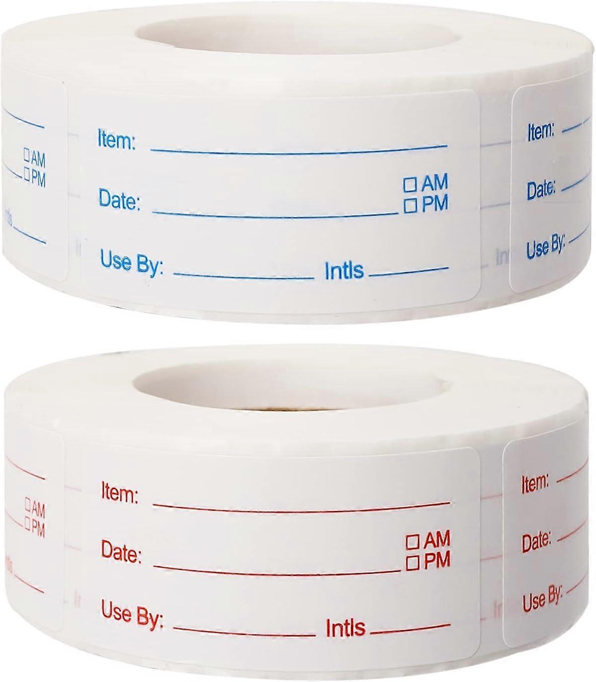 "2 Rolls Date Labels Food Container Stickers Removable Freezer Labels Refrigerator Food Labels with Expiration Date"