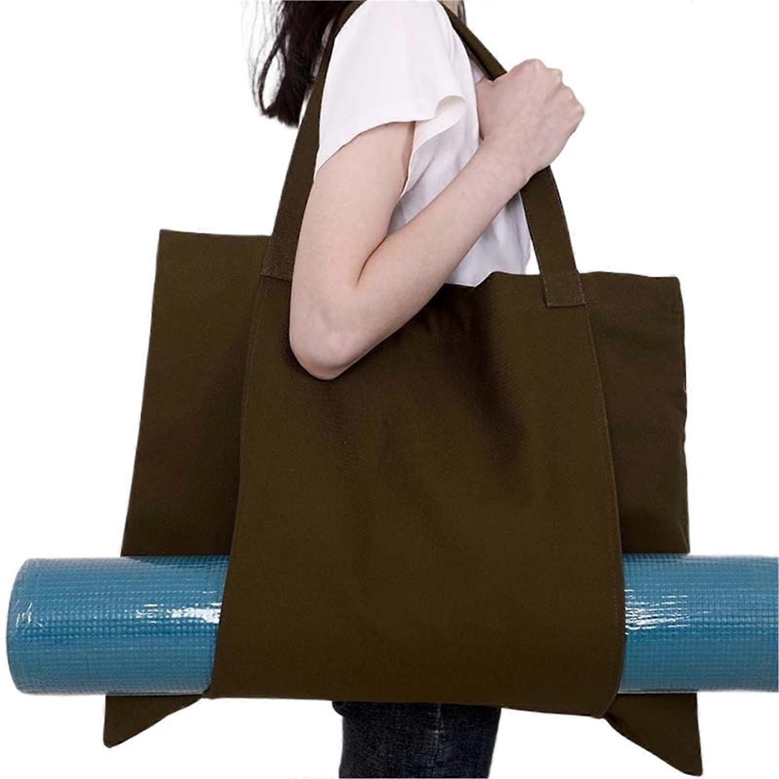Pilates mat bag Multifunctional canvas yoga bag, yoga backpack with large capacity (Color13)