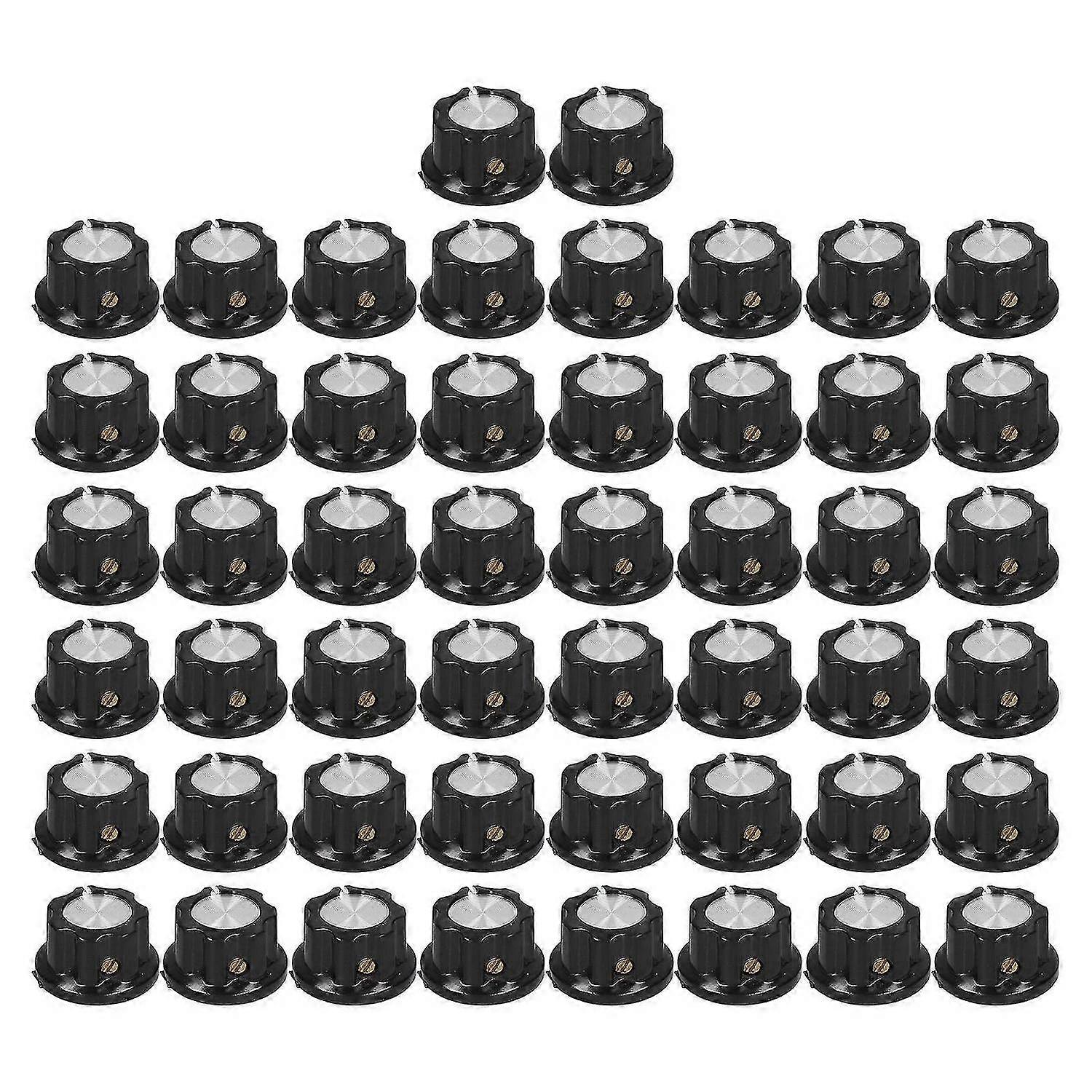 50Pcs Potentiometer Knob Engineering Plastic Brass Core Control Knobs Replacement 20mm BEMA02