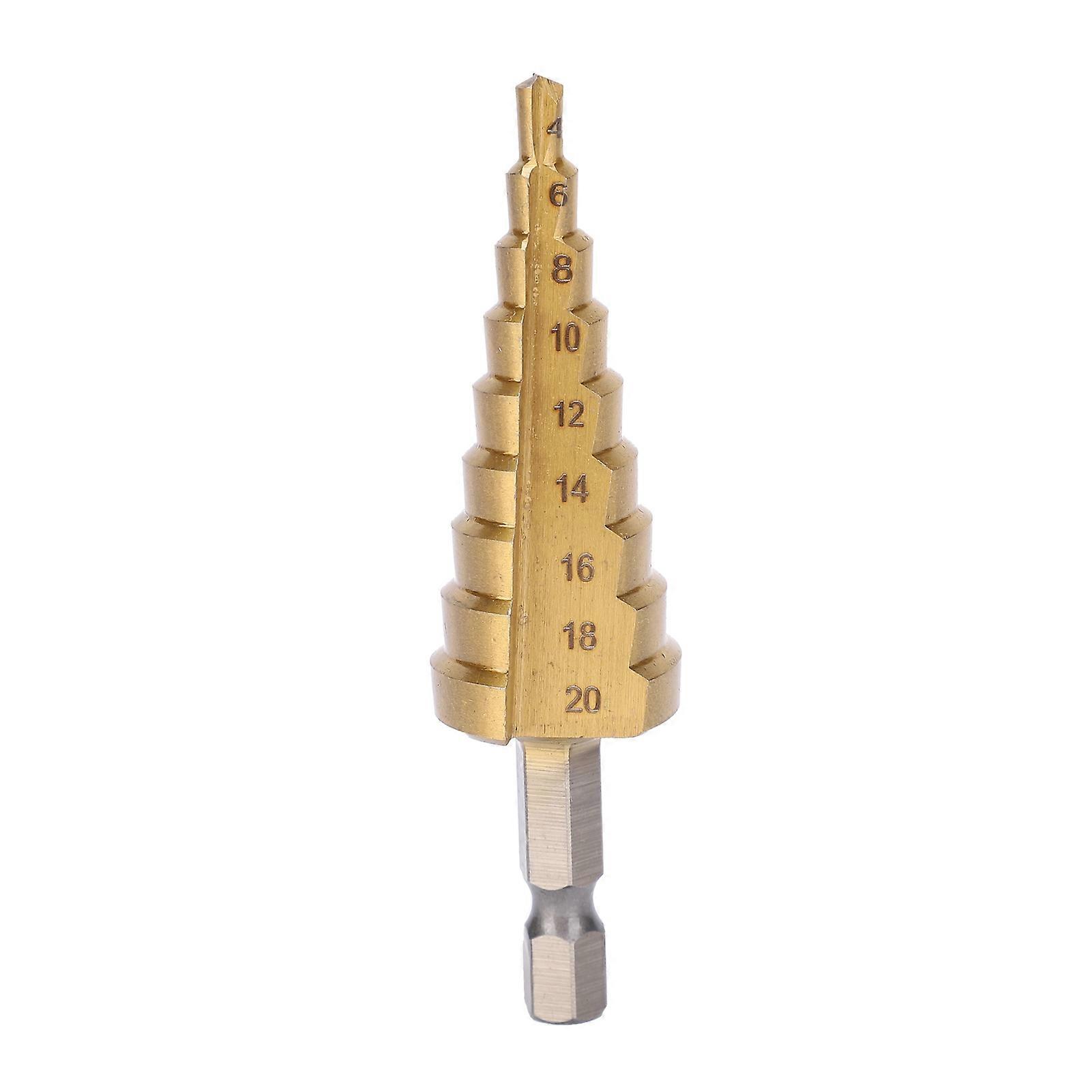 Step Drill Bit HSS Multiple Hole Tapered Reaming Straight Groove Hand Tools 4mm~20mm