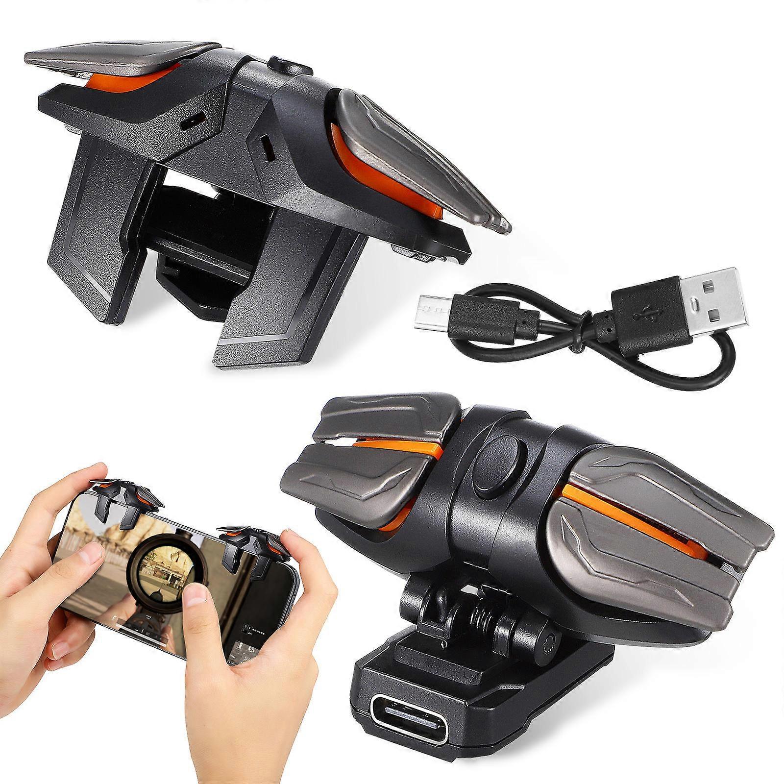 1 Set Mobile Game Triggers with Gloves Controllers and Charging Cable