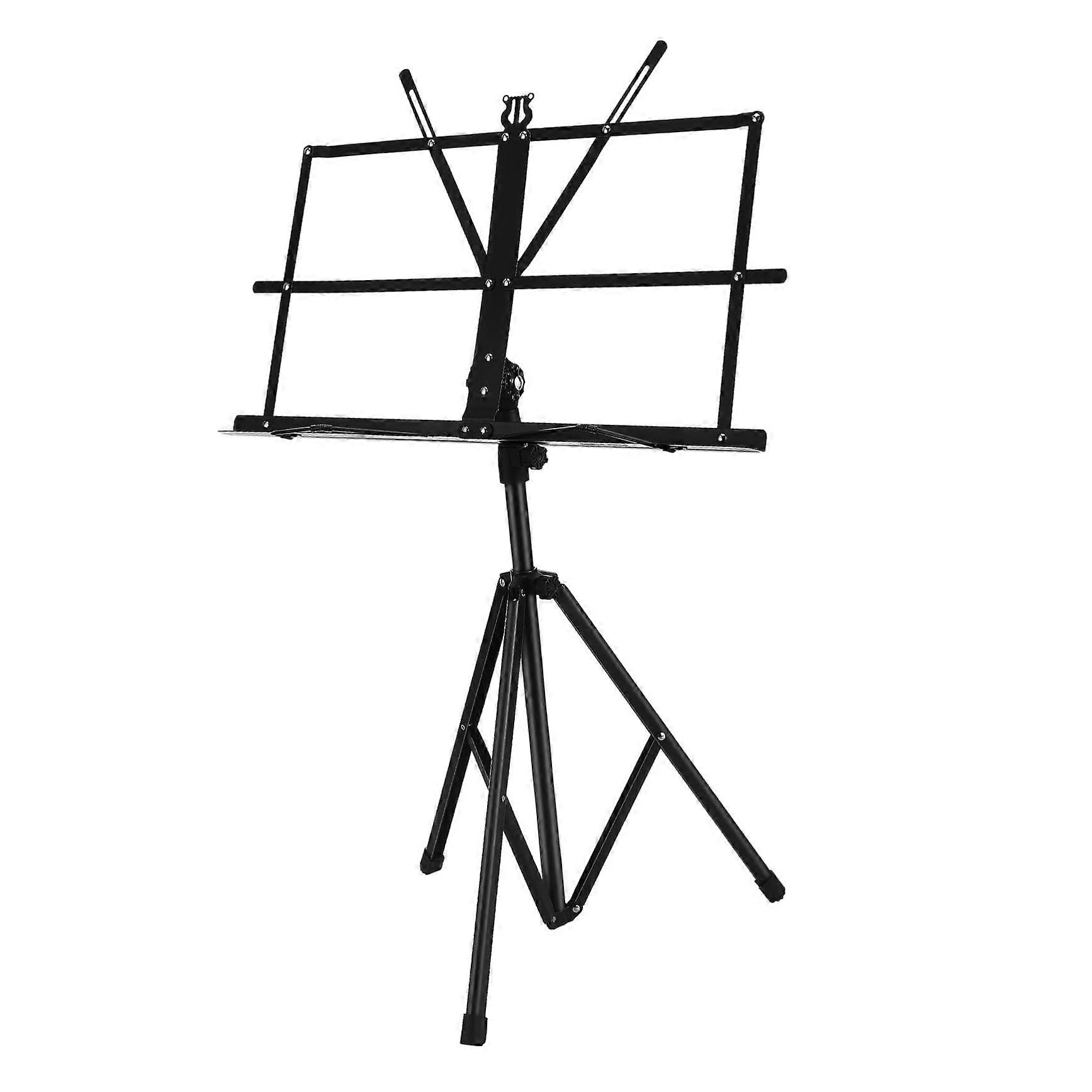 Folding Music Stand for Piano Guitar Violin - Portable Adjustable Metal Music Stand with Height and Angle Control