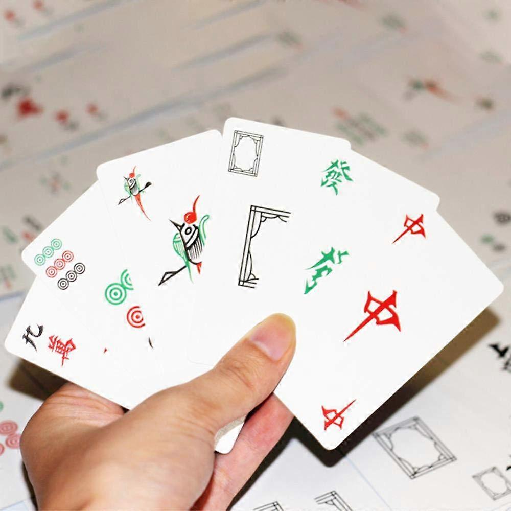 Mahjong Card 144 Sheets Set Portable Silent Board Game For Dormitory Travel Party Poker