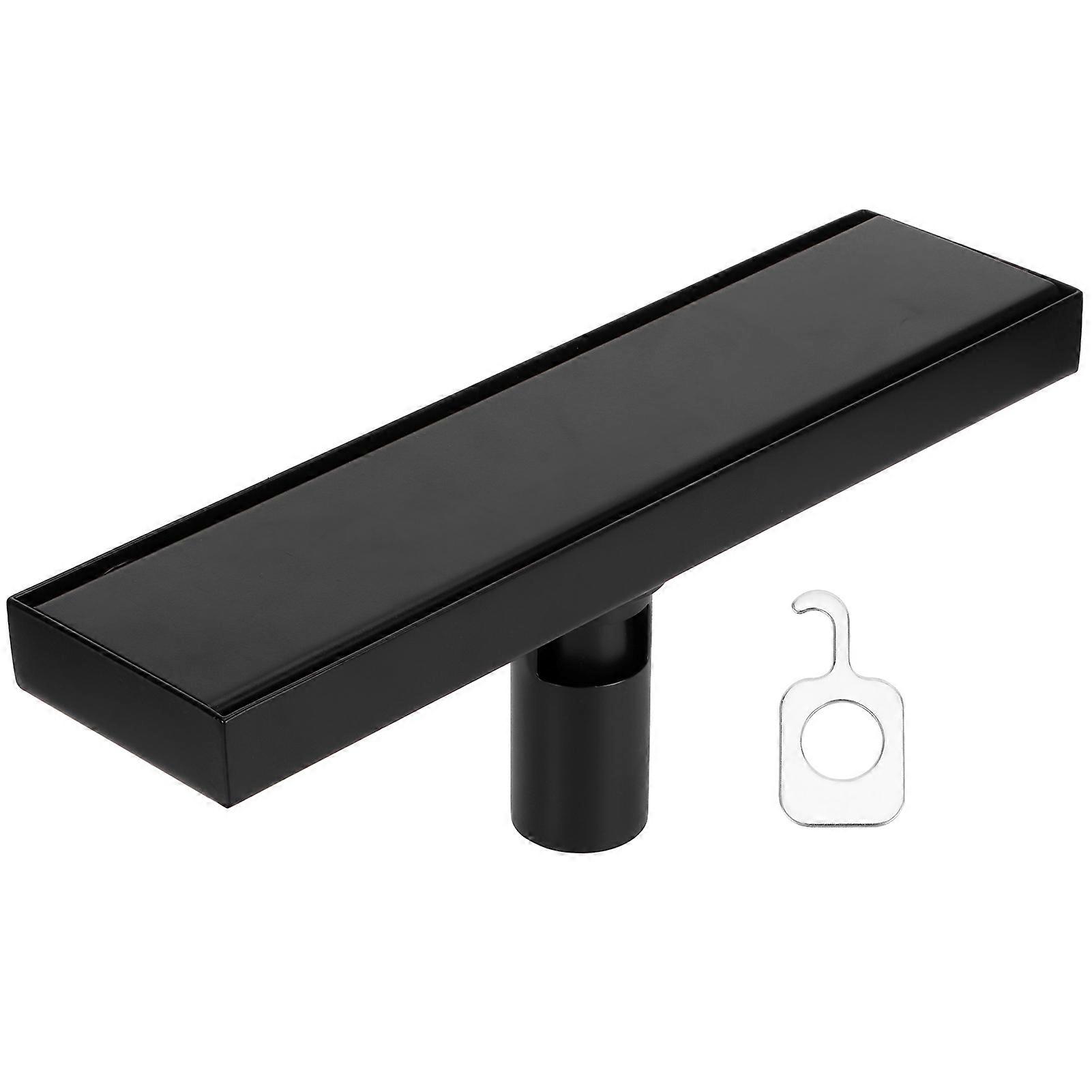 Bodenablauf-Set 304 Edelstahl linearer rechteckiger Duschablauf mattschwarz 30cm