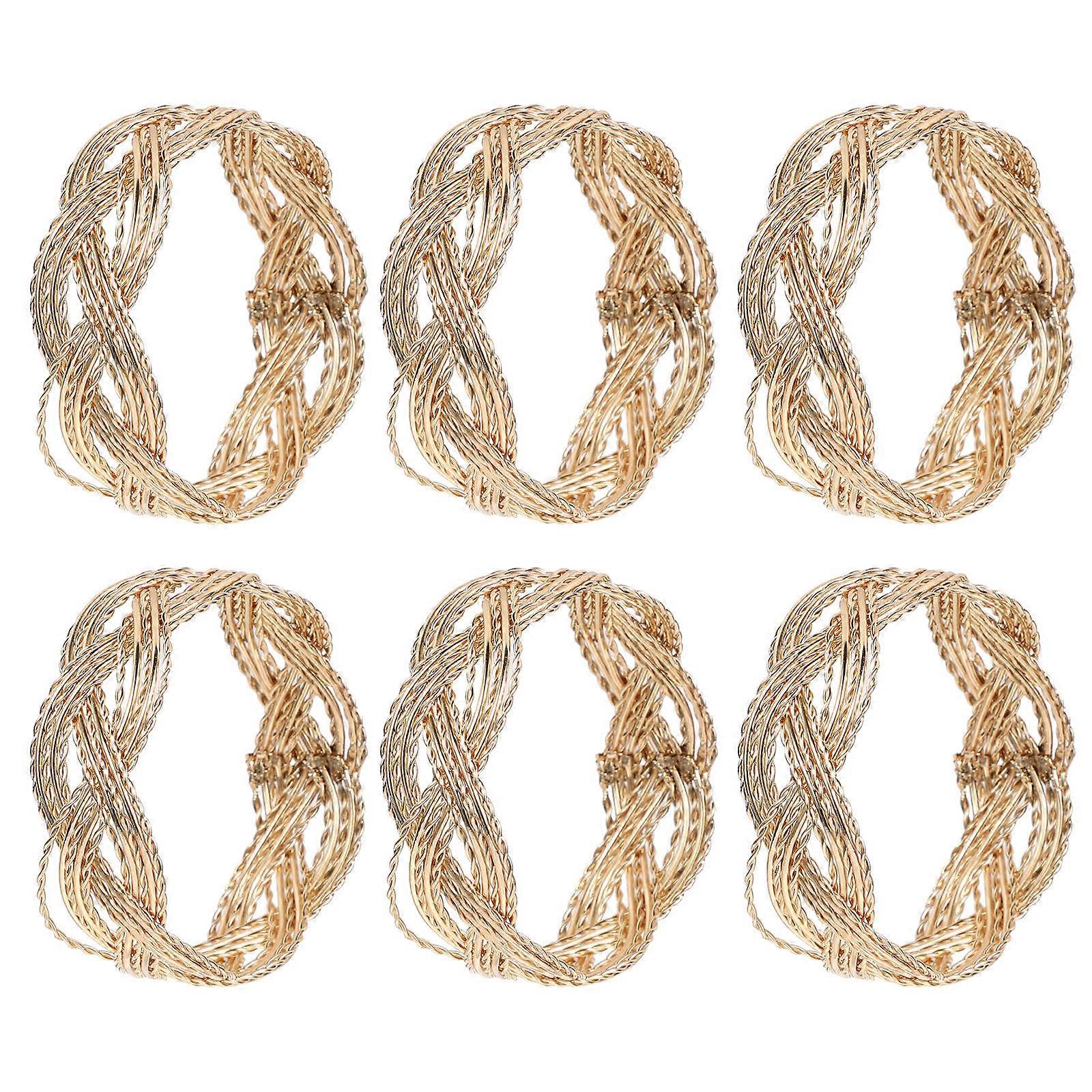 Elegant Napkin Ring Twisted Shape Decoration Reusable 6Pcs