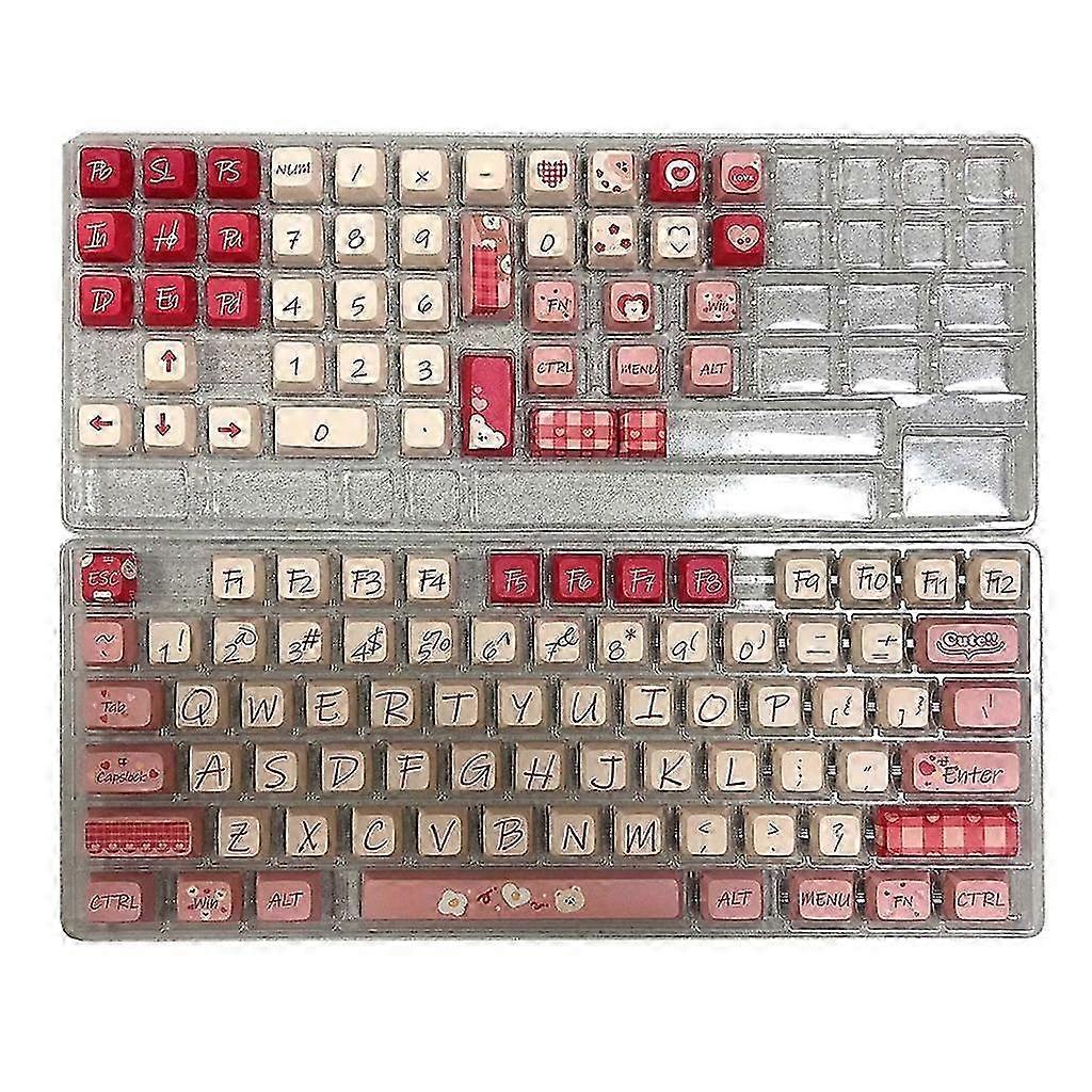 Lucky Bear PBT Keycaps Set - XDA Profile Compatible with 64/96/104/108 Keyboard Layouts - Custom Gaming Accessories