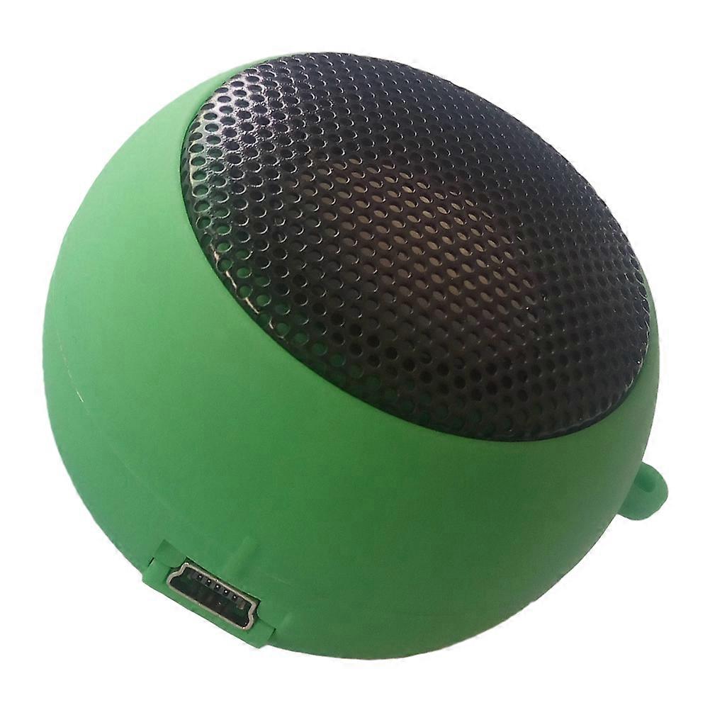 Portable Wired Speaker with 3.5mm AUX Input for Home Use Green USB Rechargeable ABS Iron