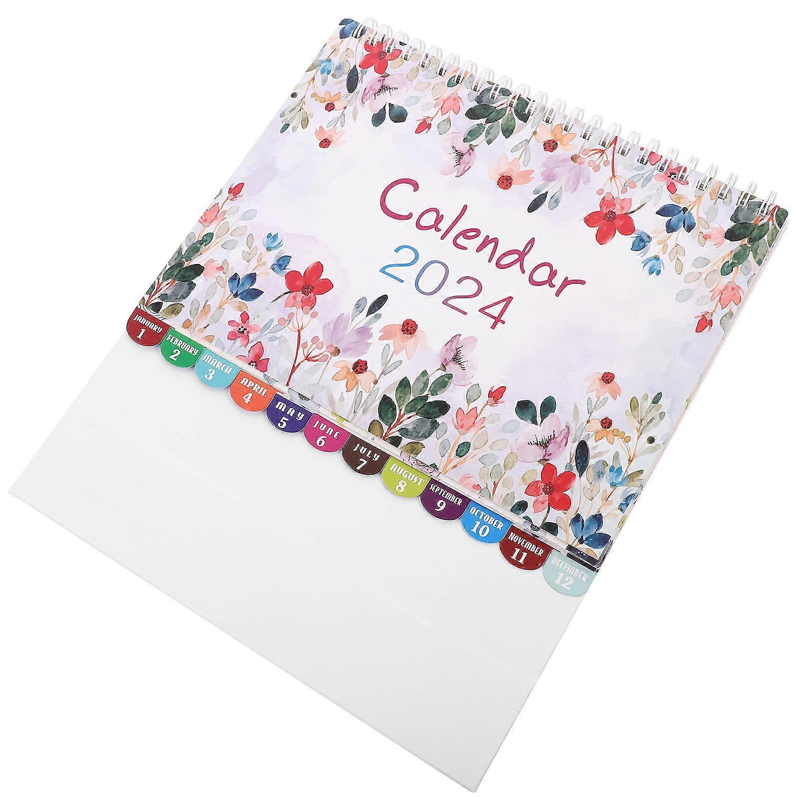 Desktop Calendar Tabletop Standing Calendar Office Use Metal Binding Stable Standing 20.50X20.50X8.00cm Modern Styling 1Pack