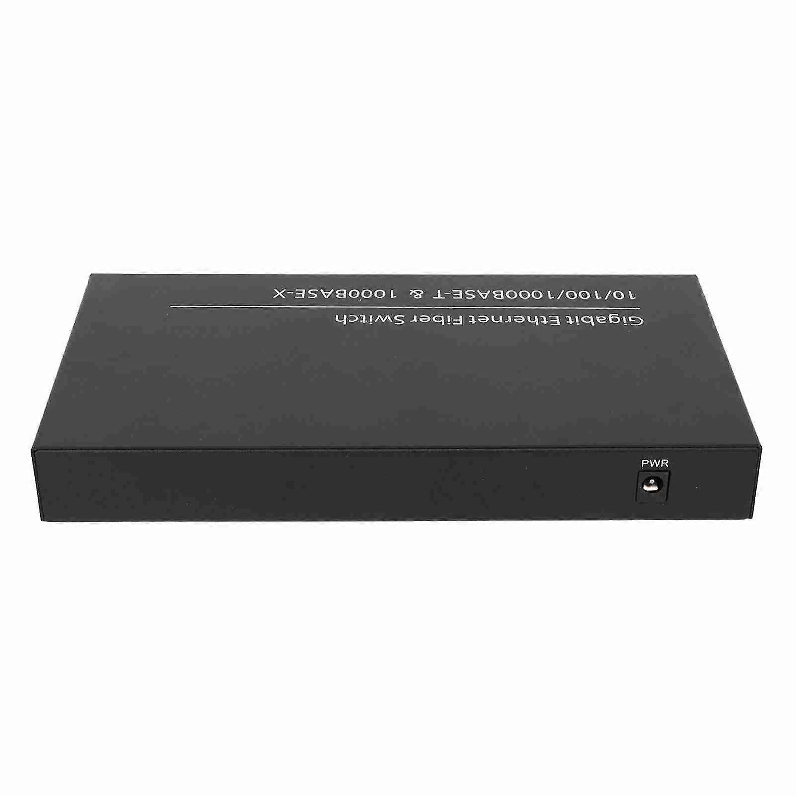 Gigabit Ethernet Fiber Switch 8 Optical Port 2 Electrical Port Up To 120km RJ45 Port SFP Fiber Media Converter 100‑240V UK Plug 