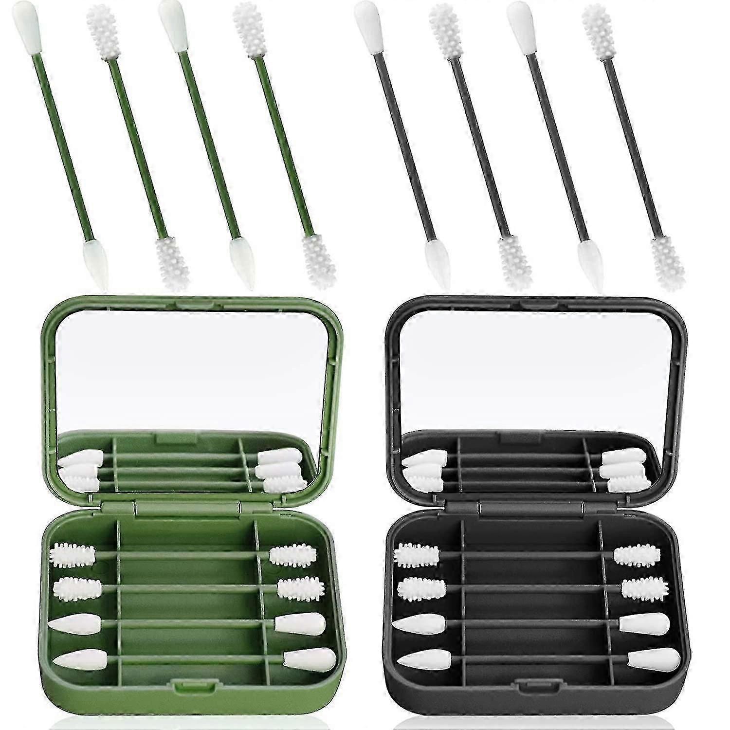 Reusable Silicone Ear & Makeup Swabs Kit - 8 Pcs