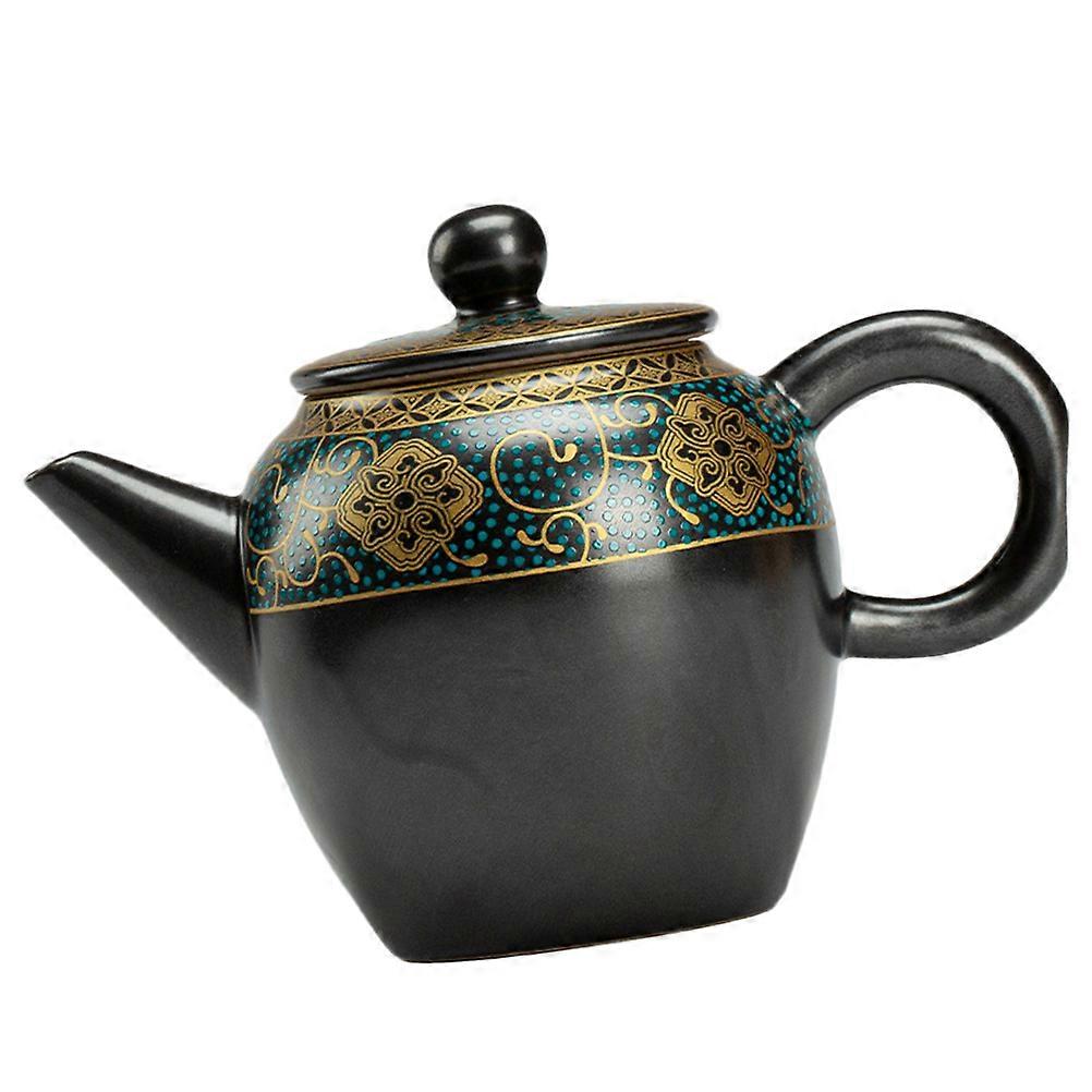 Insulation Safe To Use Ceramic Teapot Classic Design Chinese Teapot Assorted Office 13.2x9cm 1Pack