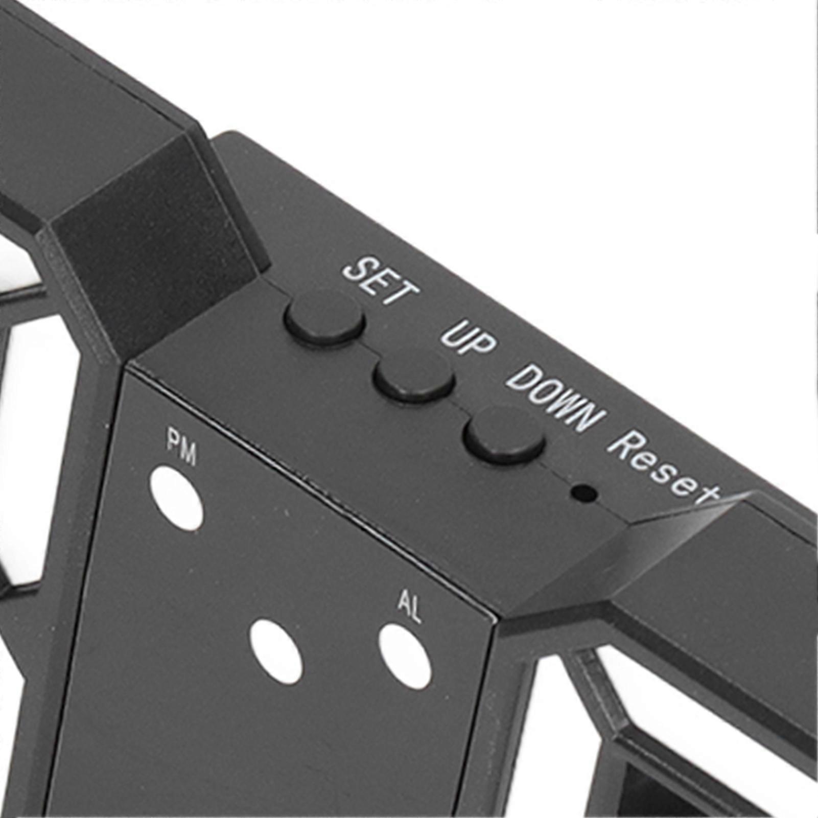 3D LED Digital Clock Intelligent Voice Control Time Date Temperature Display Automatic Brightness Adjustment Clock Black Shell Red Letters