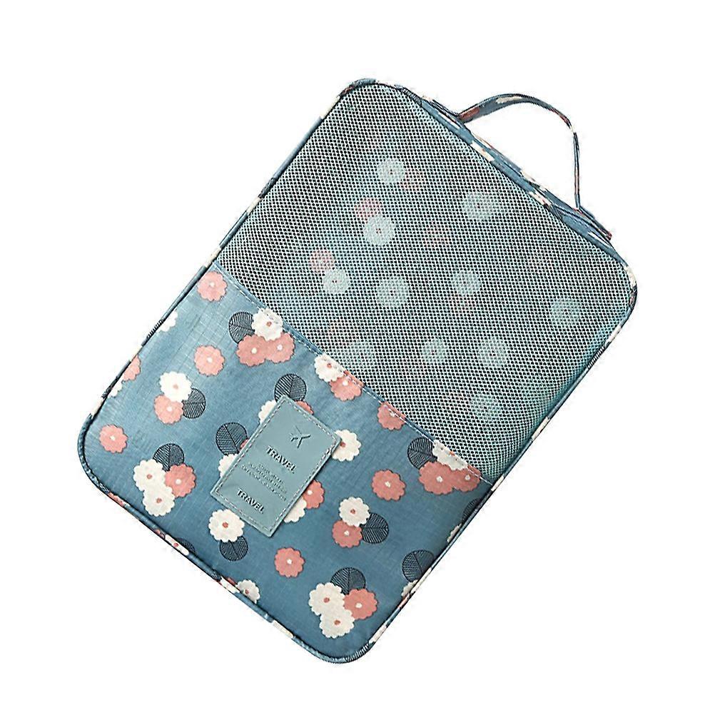 Skyblue Portable Shoe Storage Bag for Travel with Twolayer Design and Waterproof Polyester Material Fits Size 43 Shoes