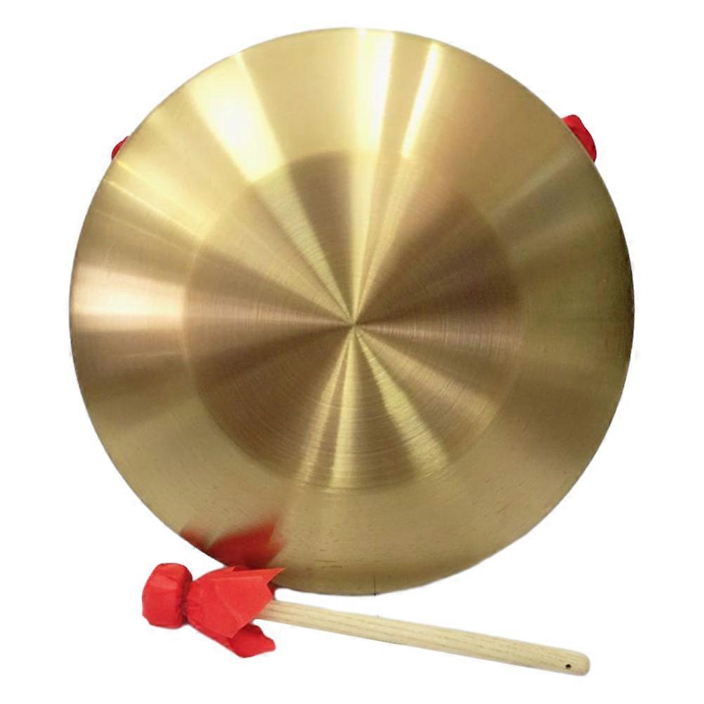 Percussion Instrument Gong Traditional Chinese Brass For Home Decor Golden 22.00X22.00X1.50CM Music Performance 1 Set