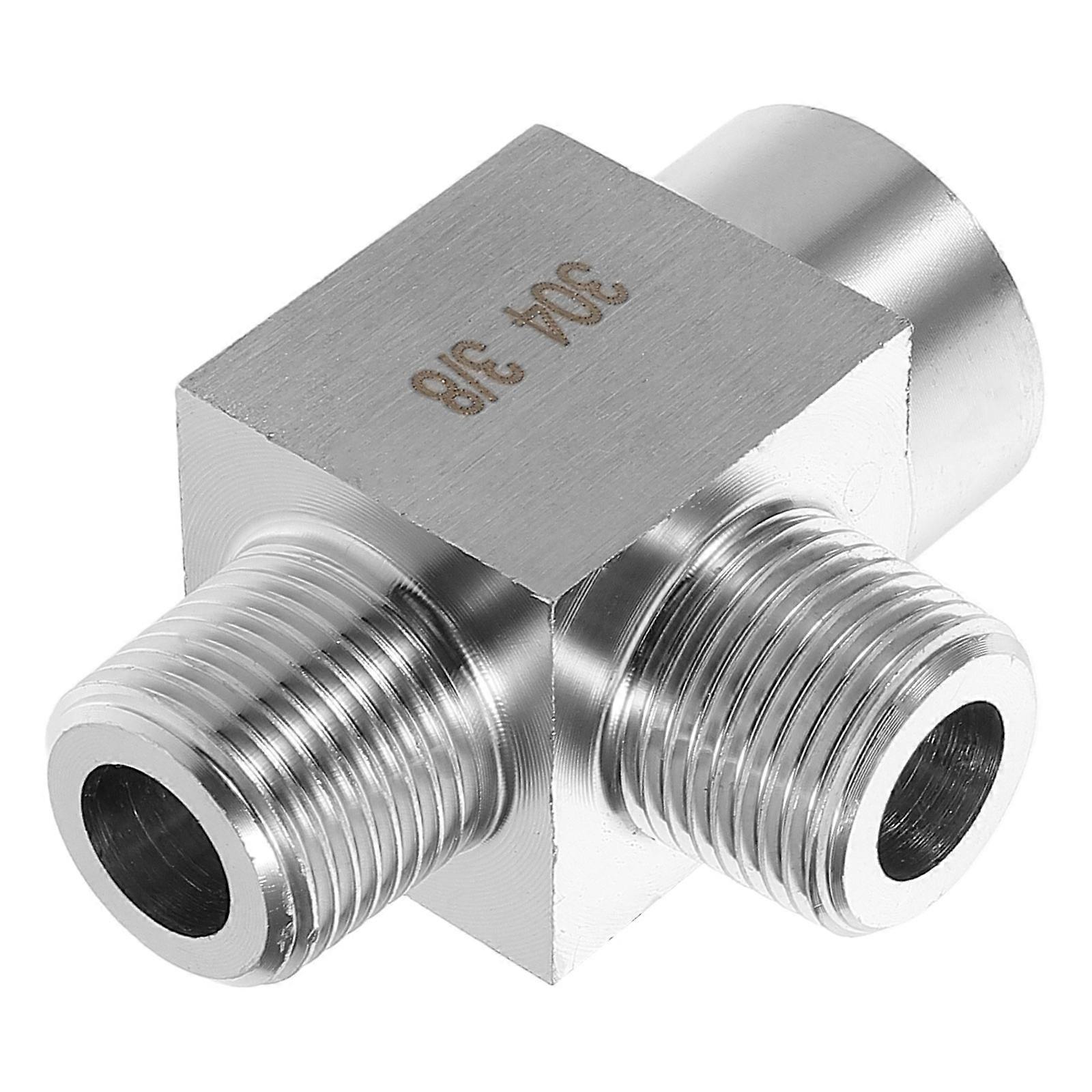 Steel Pipe Fittings Threaded Adapters Branching Pipes Industrial Use Silver 3/8 Inch Npt 1Pack