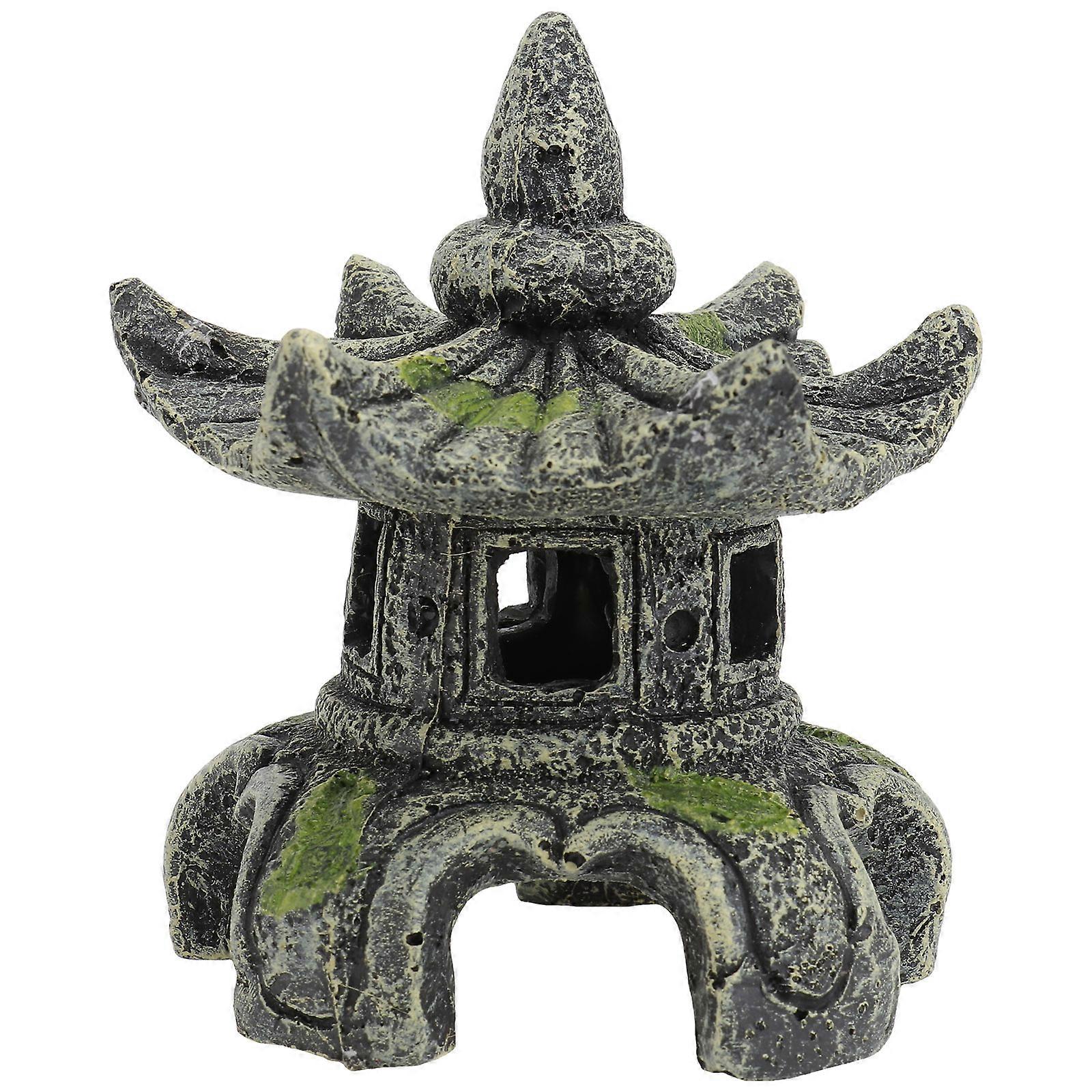 Resin Hexagonal Pavilion Aquarium Ornament Durable Shrimp Hideout for Fish Tanks & Aquatic Decor