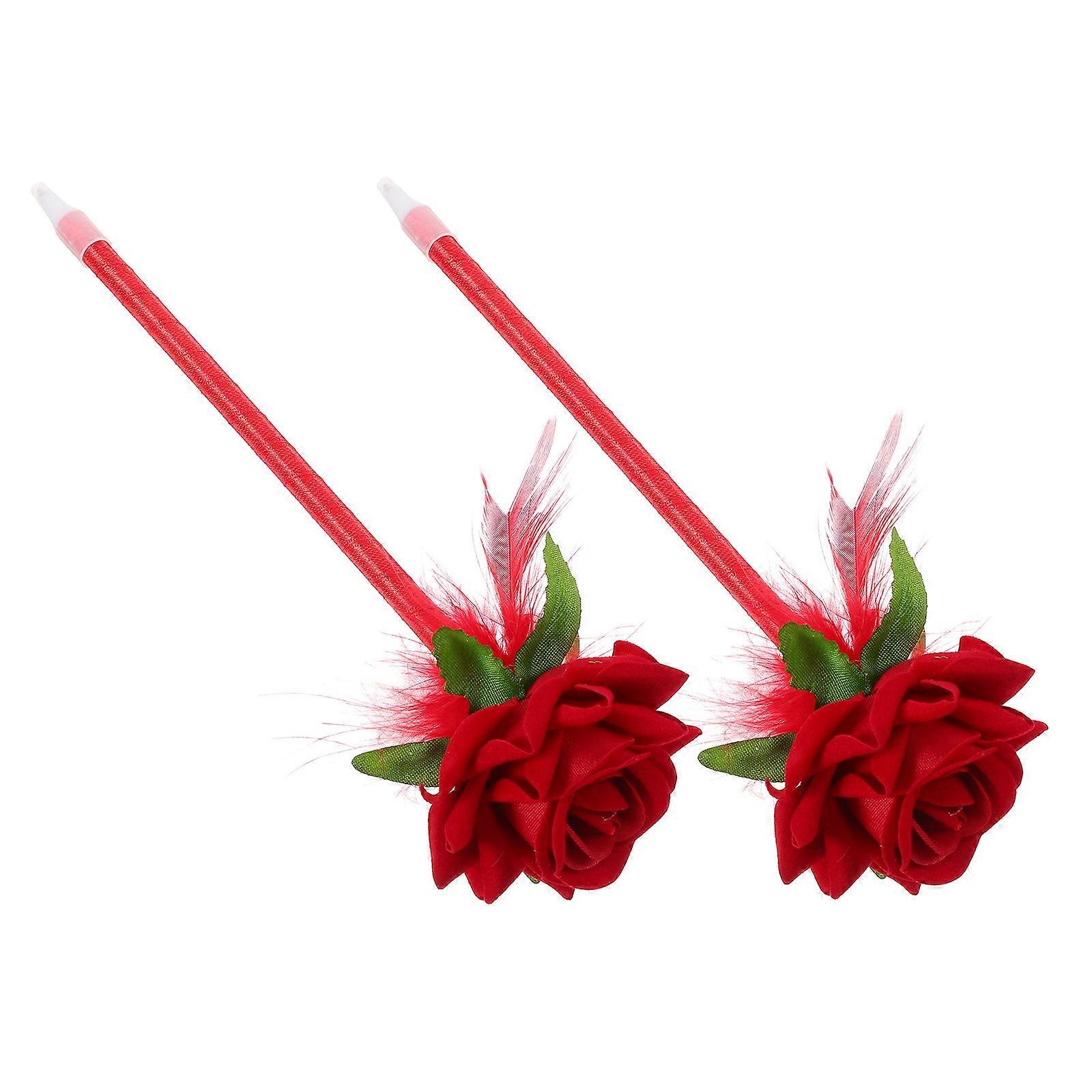 Blumenkugelschreiber 2er-Set – Leichtes Schreibpapier mit Rosendesign für Büro, Zuhause und Schule