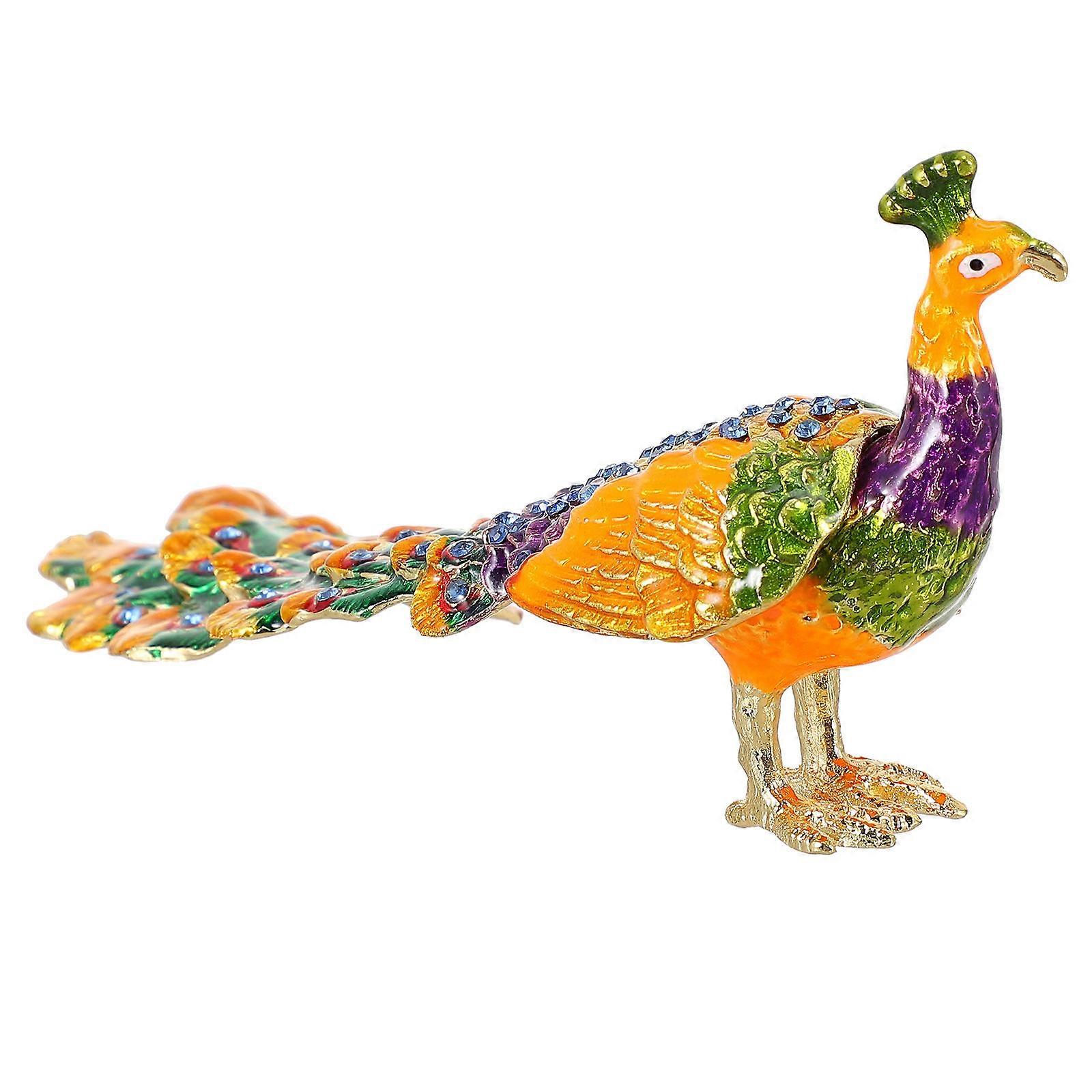 Schmuck Aufbewahrungsbox Pfau Form Staubdicht Tragbar 1Pcs