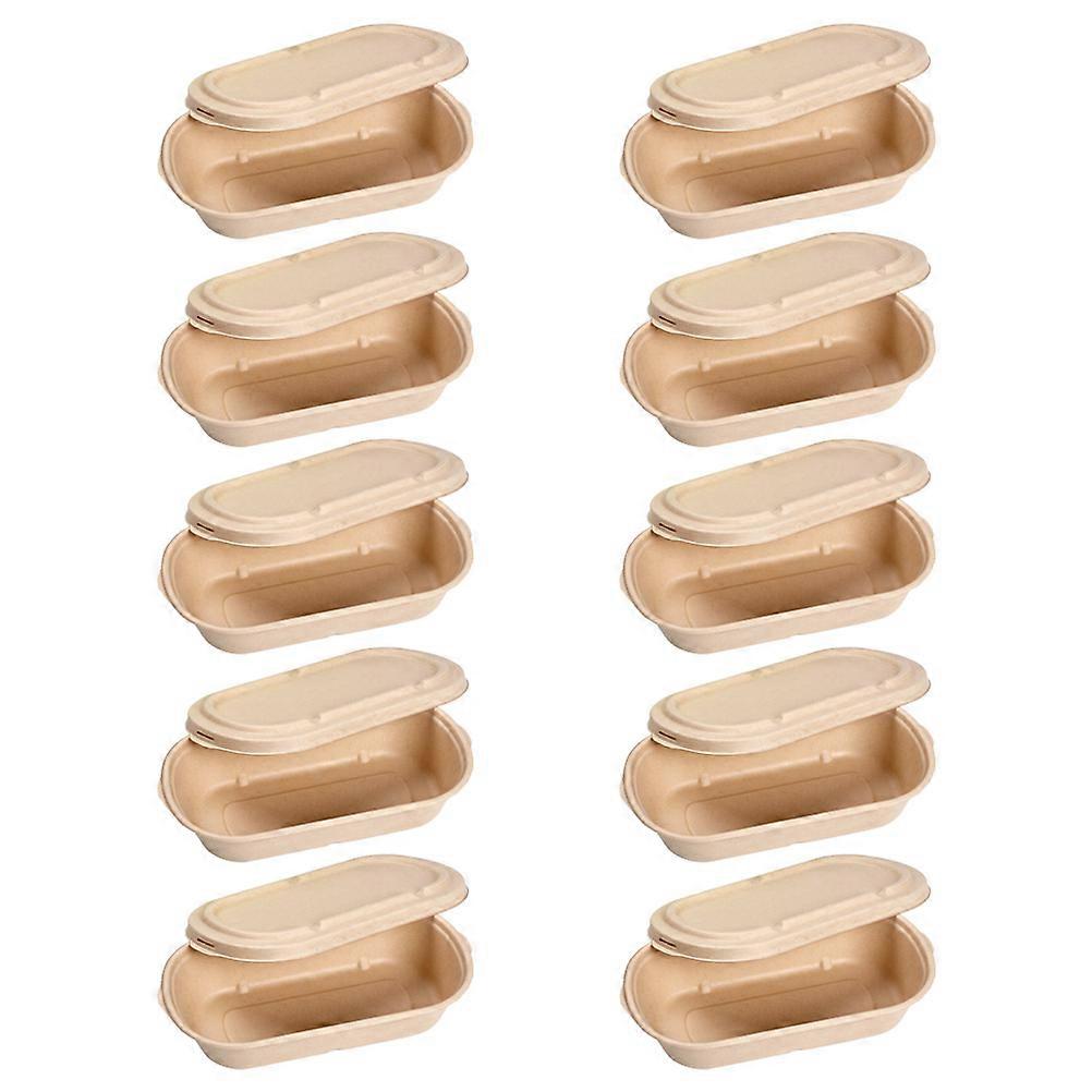 10pcs 850ml Meal Prep Paper Takeout Lunch (Pulp Lid)