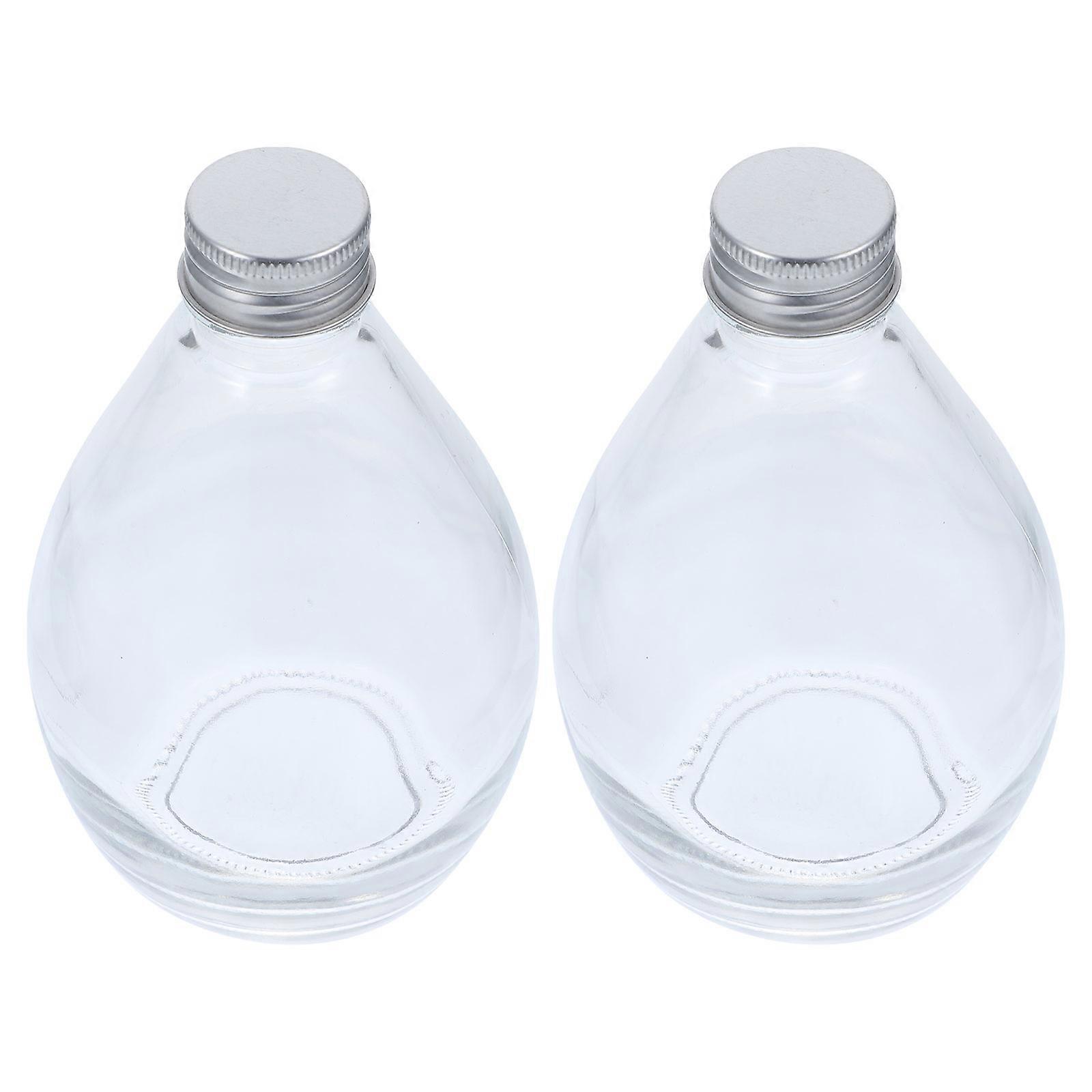 Clear Glass Bottles With Lids For Weddings And Craft Projects 2Pcs