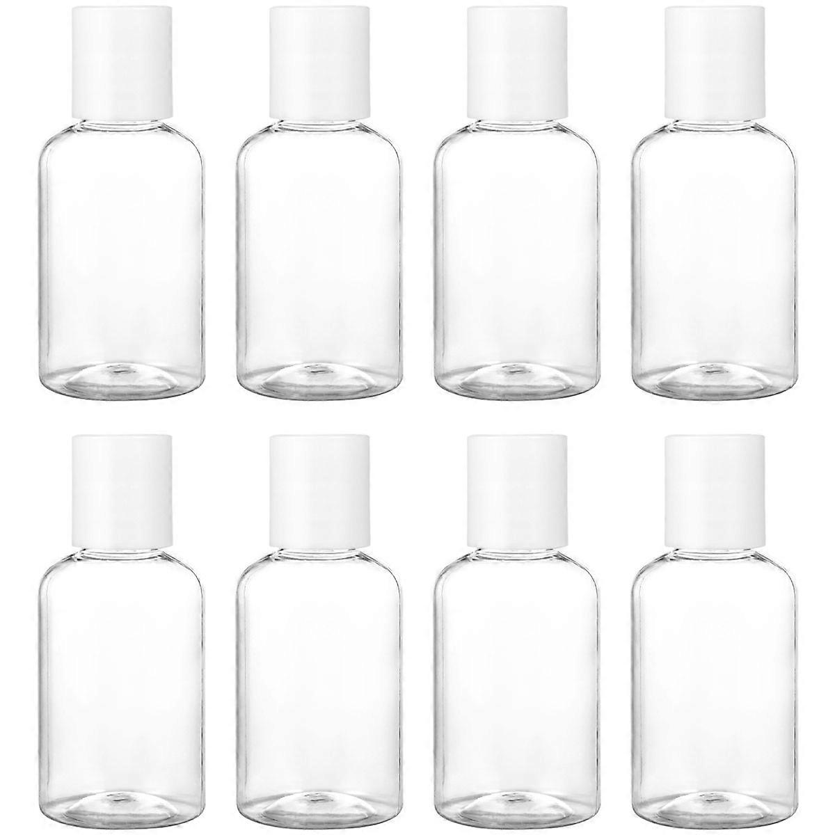 Empty Lotion Bottles Travel Containers for Shampoo and Conditioner 50ml Short Round Plastic Refillable 12Pcs