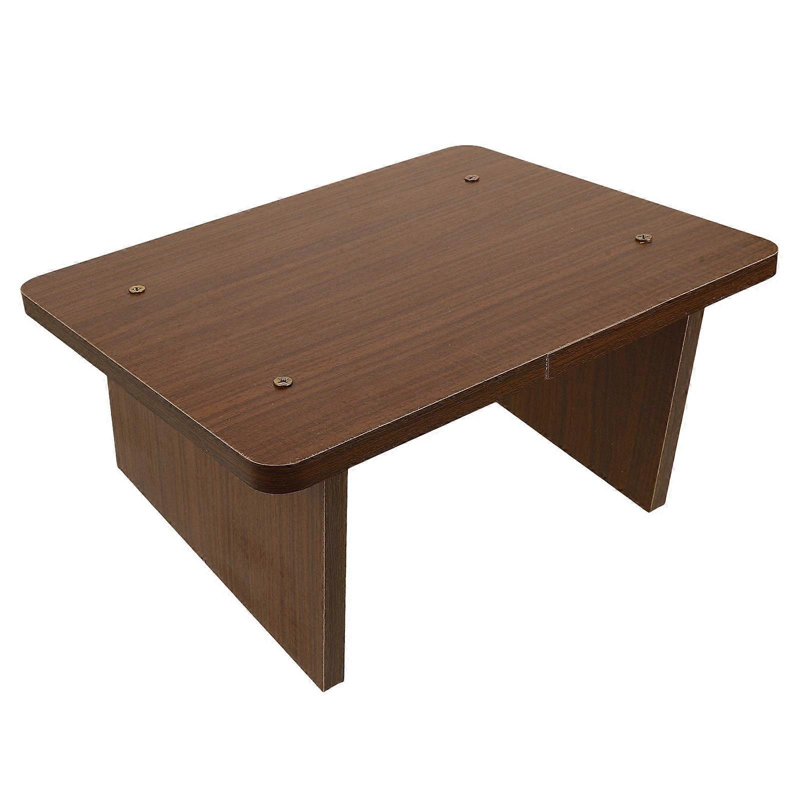Wooden Footrest for Under Desk Use Dark Brown Office Foot Stool Ergonomic Design 6.5 Inches High