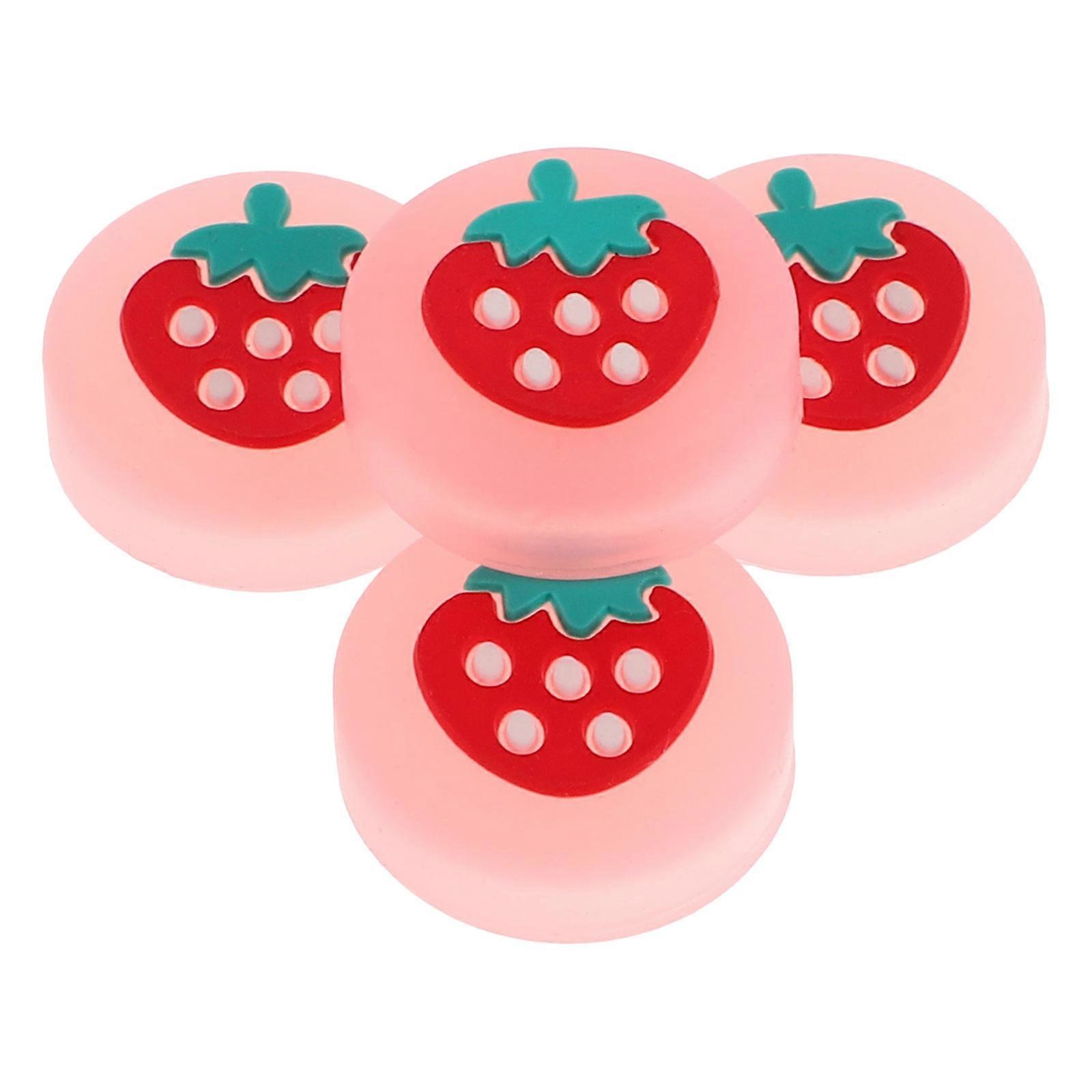 Glow in The Dark Pink Joystick Caps for Switch Controllers with 4Pcs Set