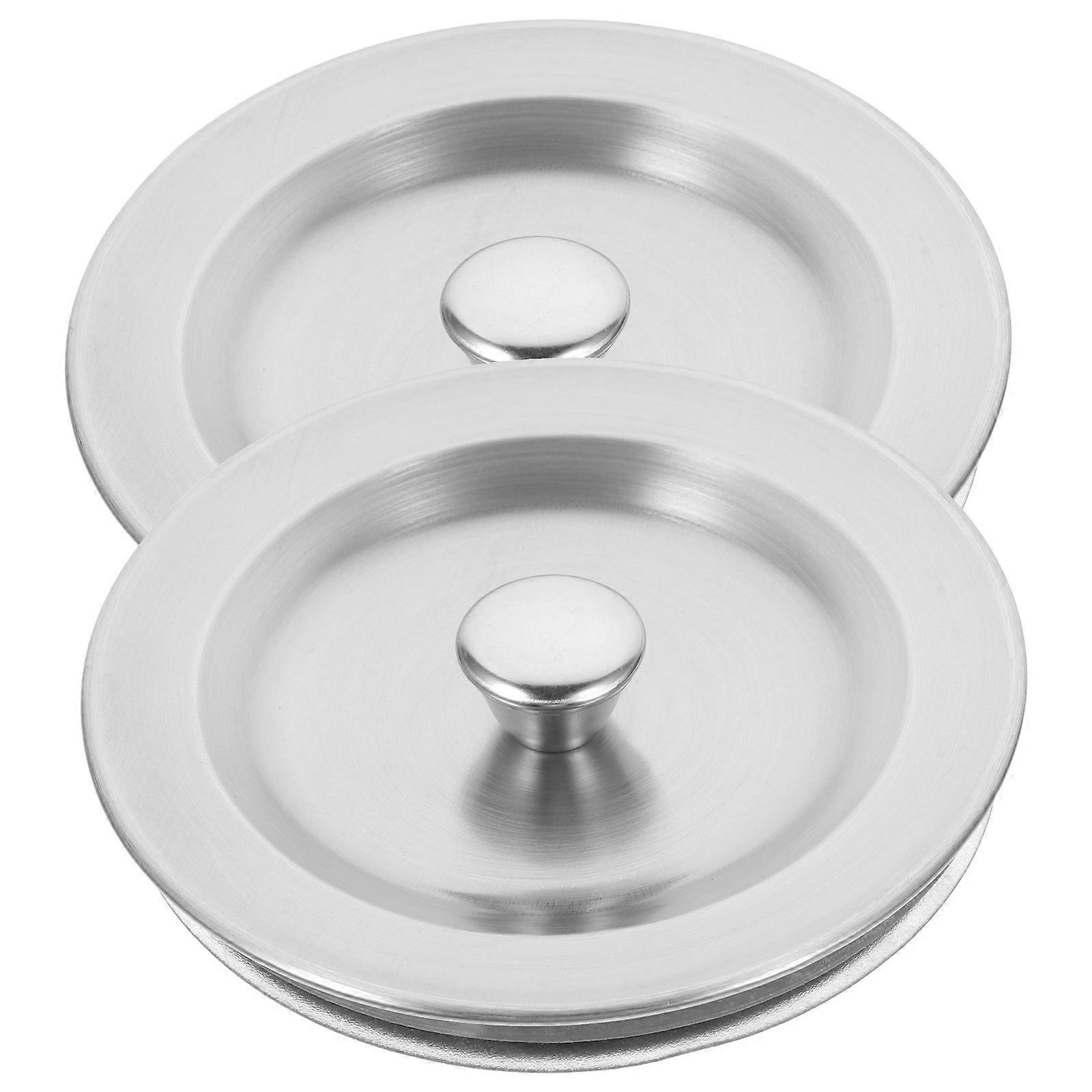 Stainless Steel Sink Plug with Silicon Ring for Kitchen and Bathroom Use Assorted Color Fits All Sinks 2pcs