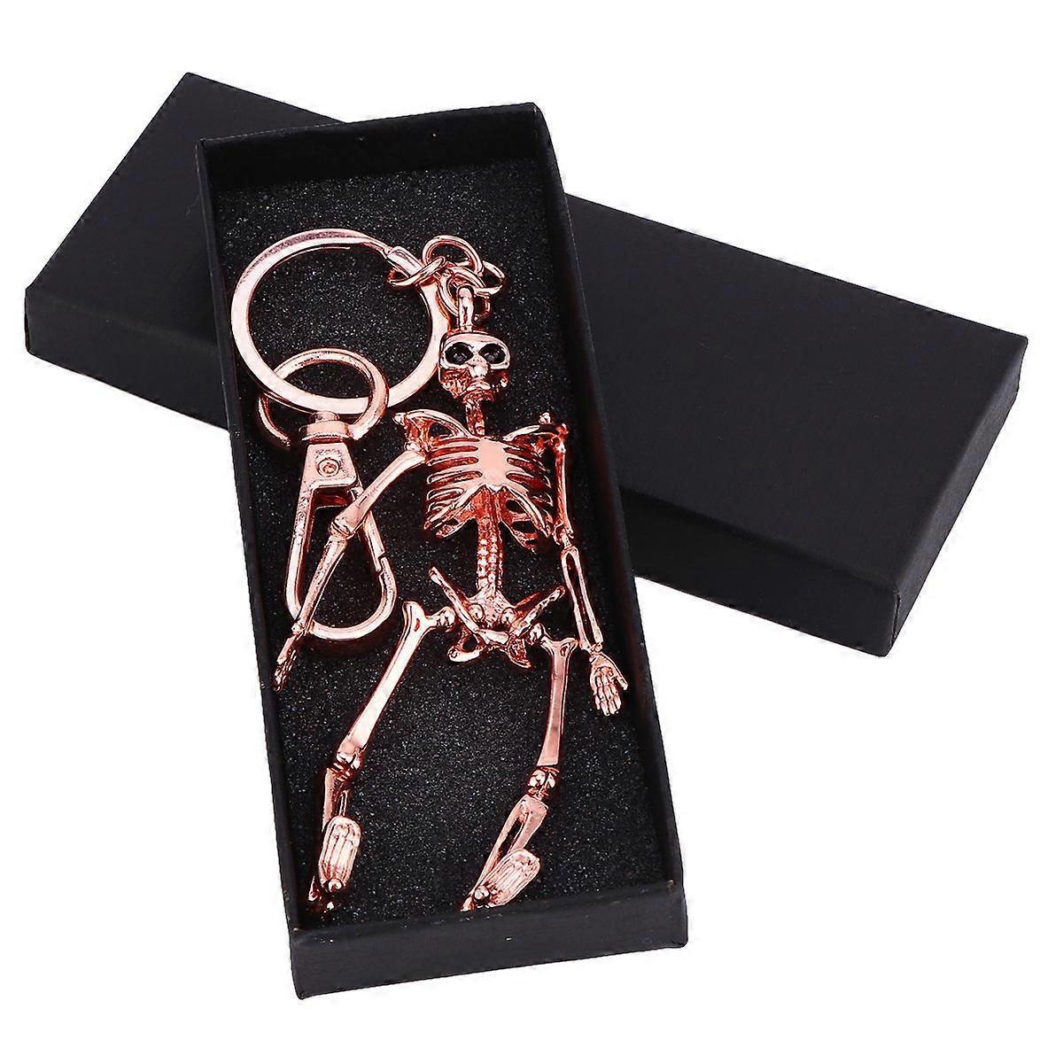 Skeleton Keychain Skull Head Car Keyring Decoration Zinc Alloy 1Pack
