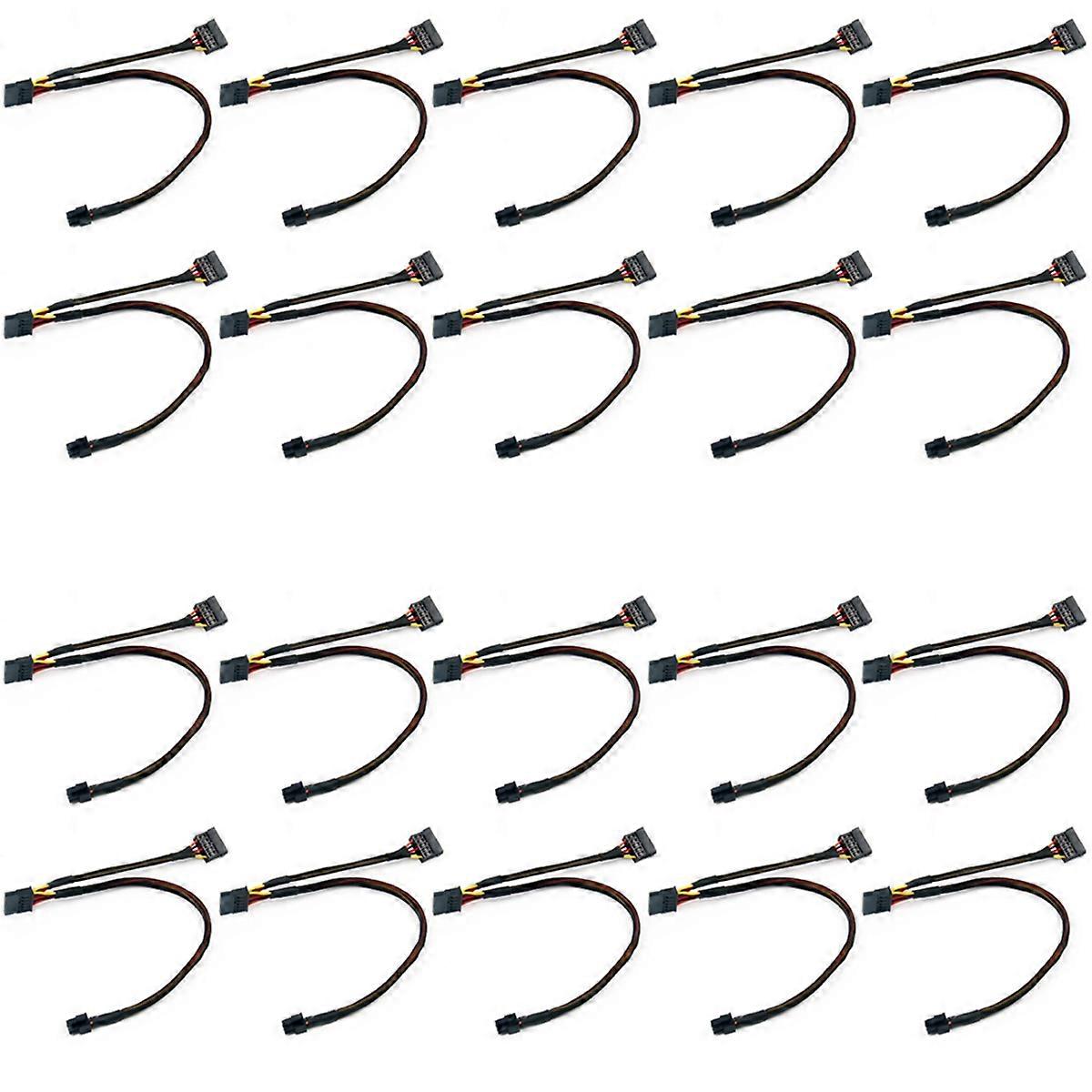 20X Mini 6Pin to 15Pin X2 SATA Power Cable Cord for Vostro 3650 3653 3655 Desktop Computer HDD SSD E