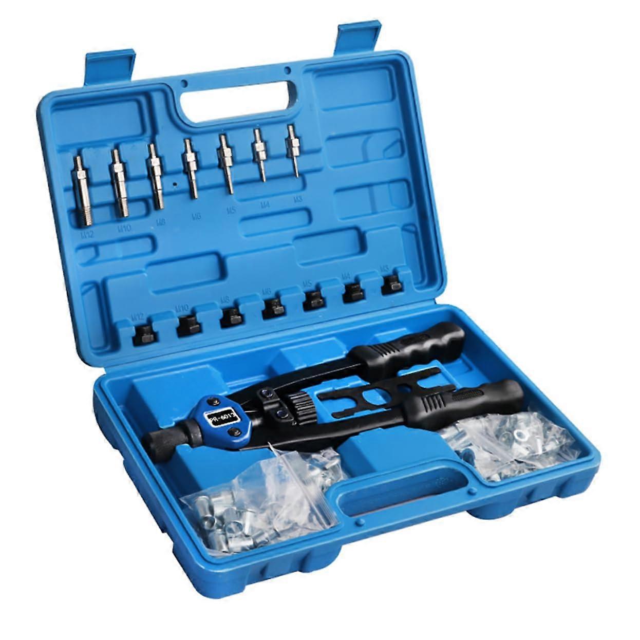 140-Piece Rivet Nut Tool Set with Adjustable Nut Setter for Sheet Metal Working and Thread Adjustment